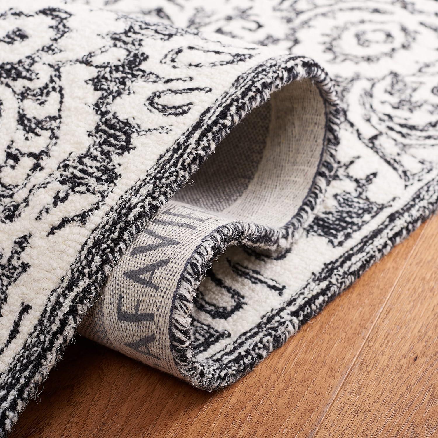 Blossom BLM106 Hand Tufted Indoor Area Rug - Navy/Ivory - 8'x10' - Safavieh