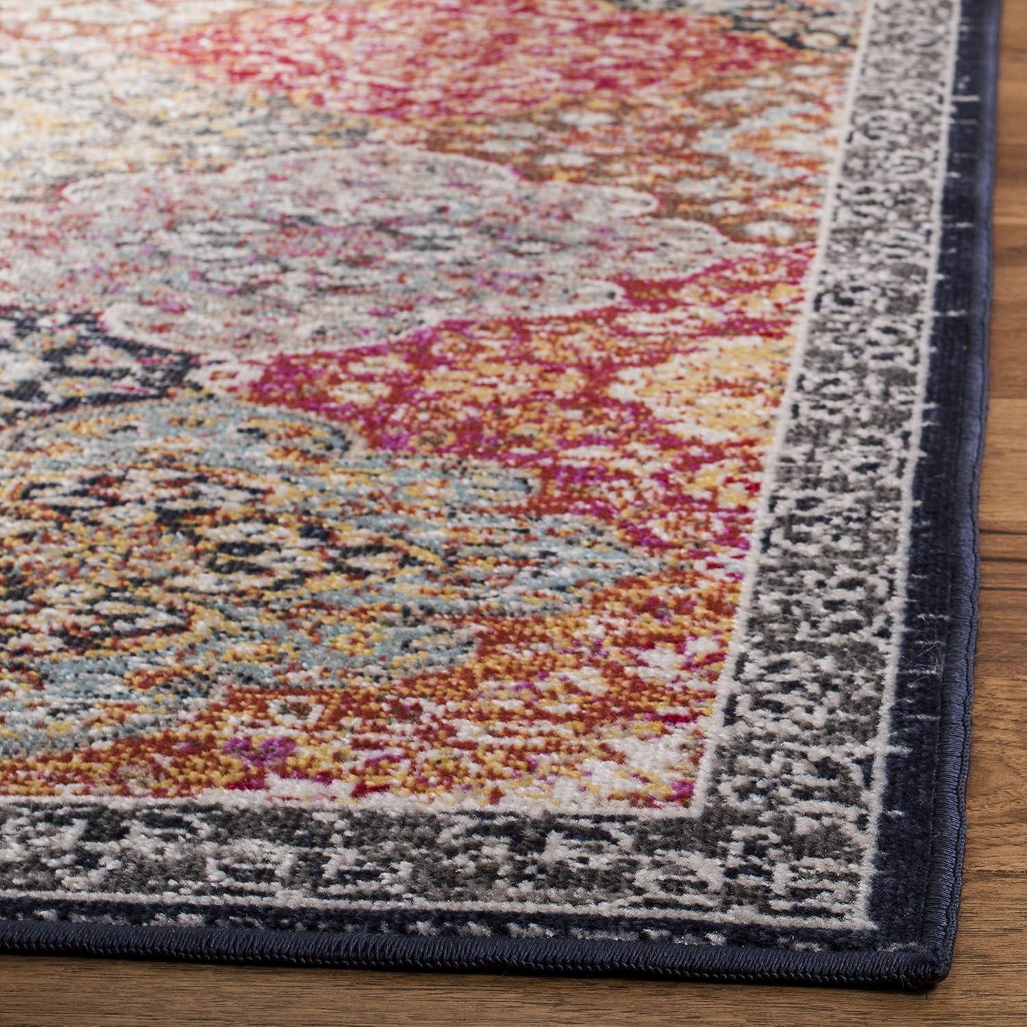Montage MTG281 Power Loomed Indoor/Outdoor Area Rug - Red/Aqua - 8'x10' - Safavieh