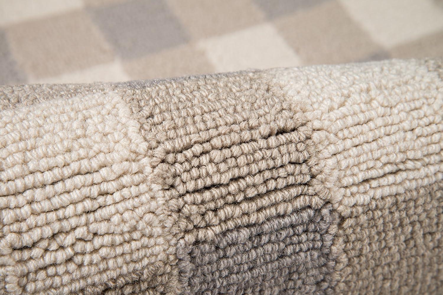 Gingham Rug - Gray - (2'3" x7'6") - Momeni: Geometric Tufted Runner, Indoor Low Pile, Cotton Backing