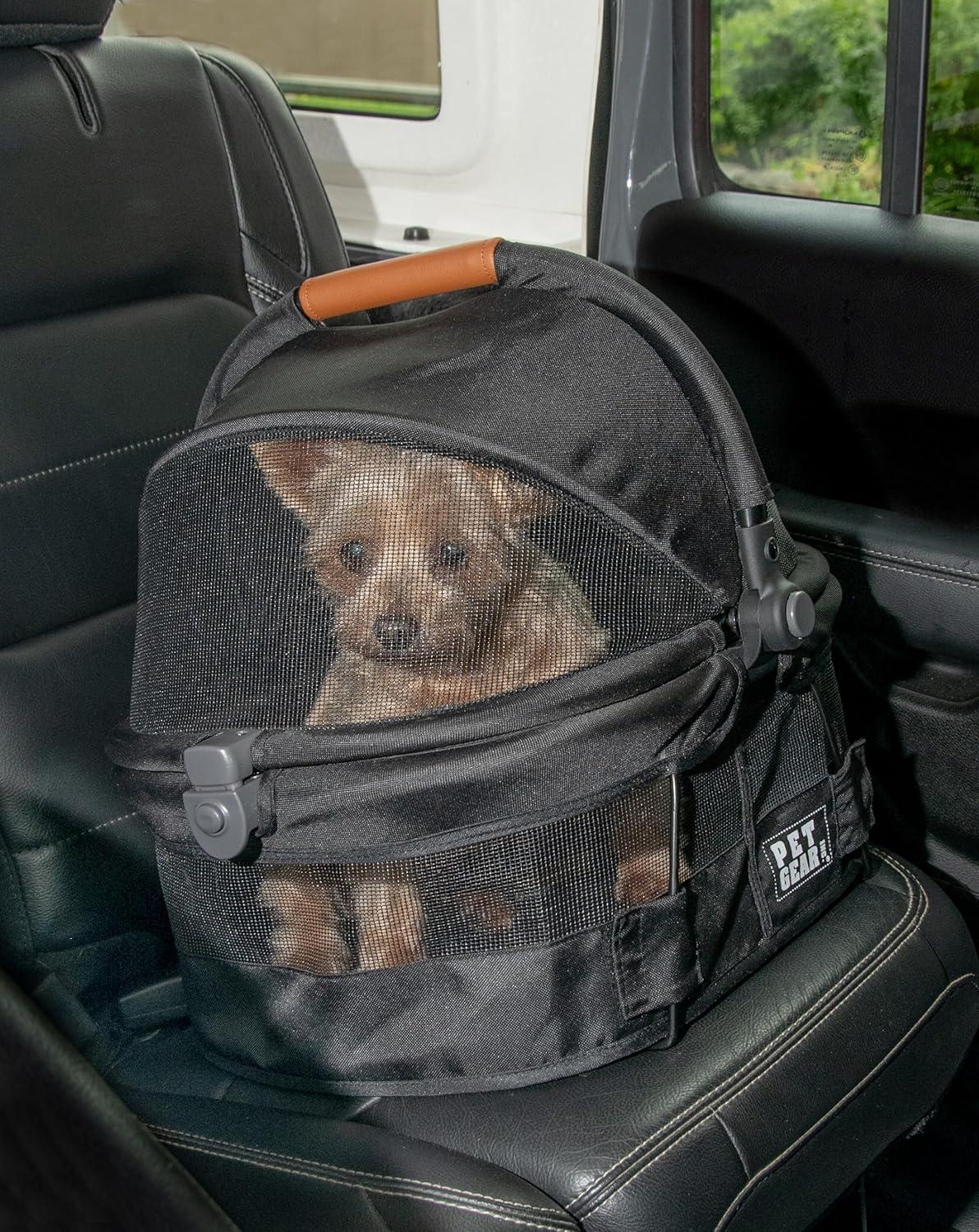 Small Black Soft Sided Pet Carrier and Car Seat