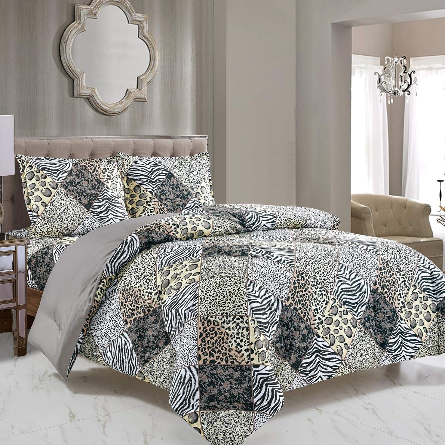 Box Stitch Animal Print Comforter Set