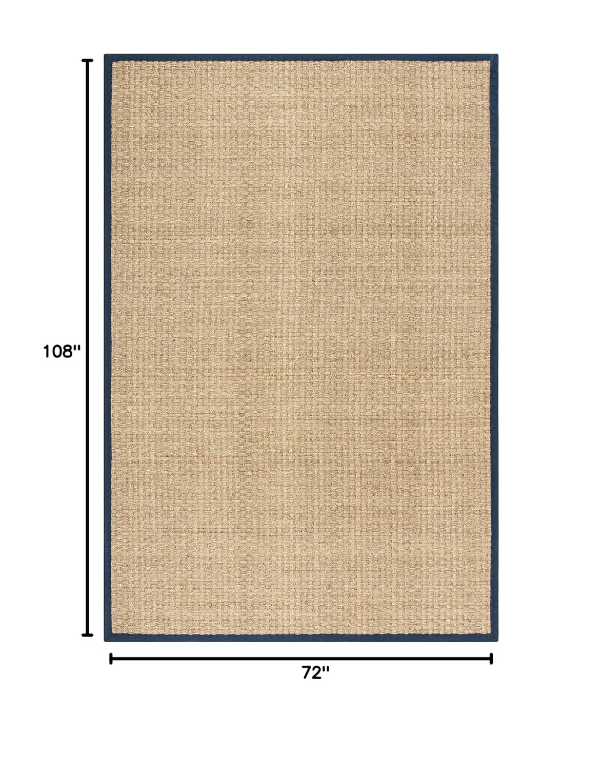 Natural Fiber NF114 Power Loomed Indoor Area Rug - Natural/Navy Blue - 6'x9' - Safavieh
