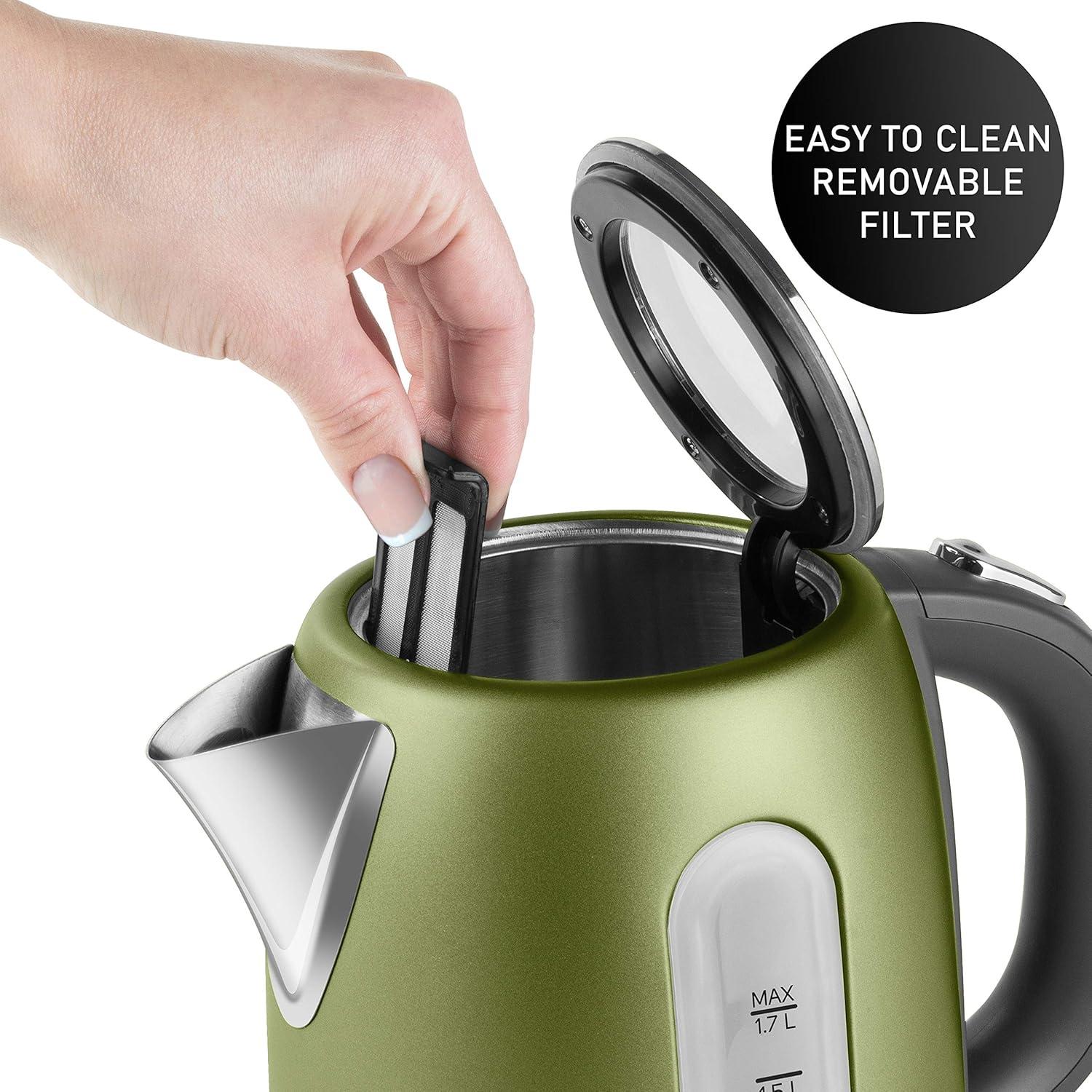 Sencor SWK1770GG Stainless Electric Kettle, 1.7L, Light Green