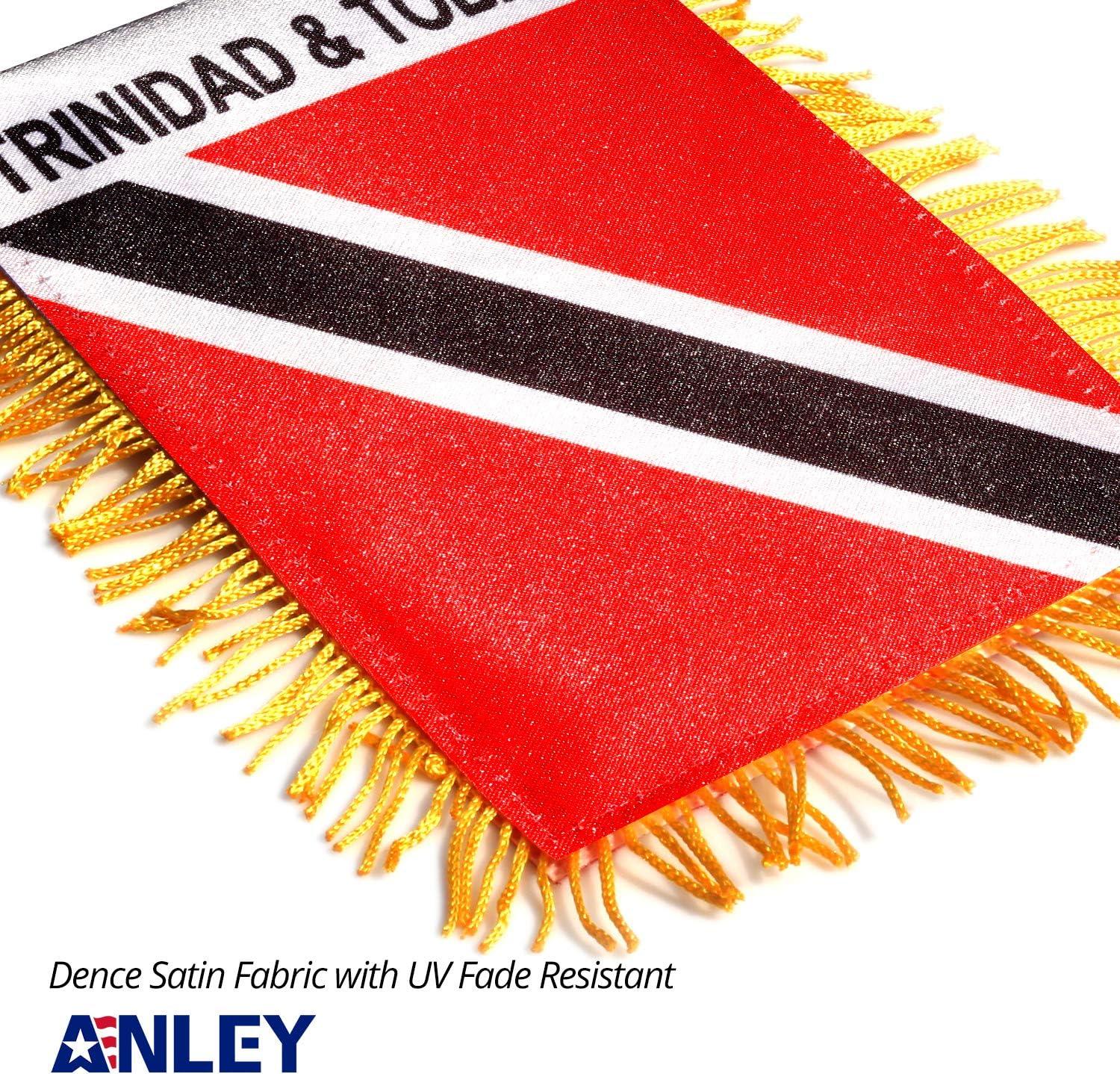 Anley 4 x 6 Inch Trinidad and Tobago Fringy Window Hanging Flag