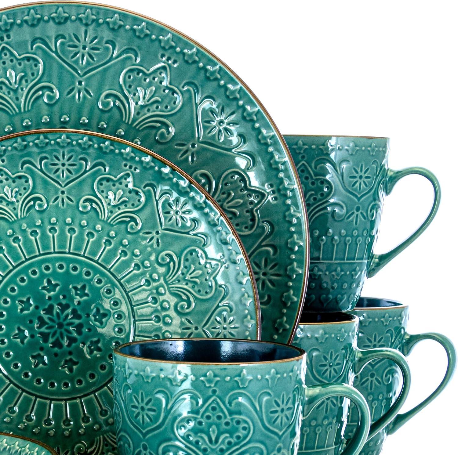 Sea Foam Green Ceramic 16-Piece Dinnerware Set