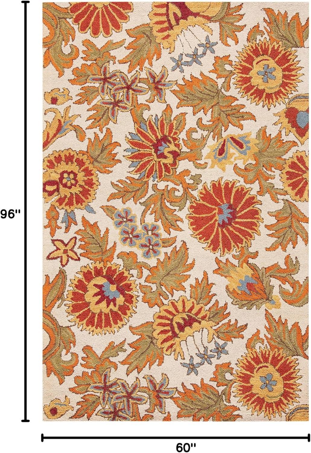 Blossom BLM912 Hand Hooked Area Rug - Ivory/Multi - 5'x8' - Safavieh.