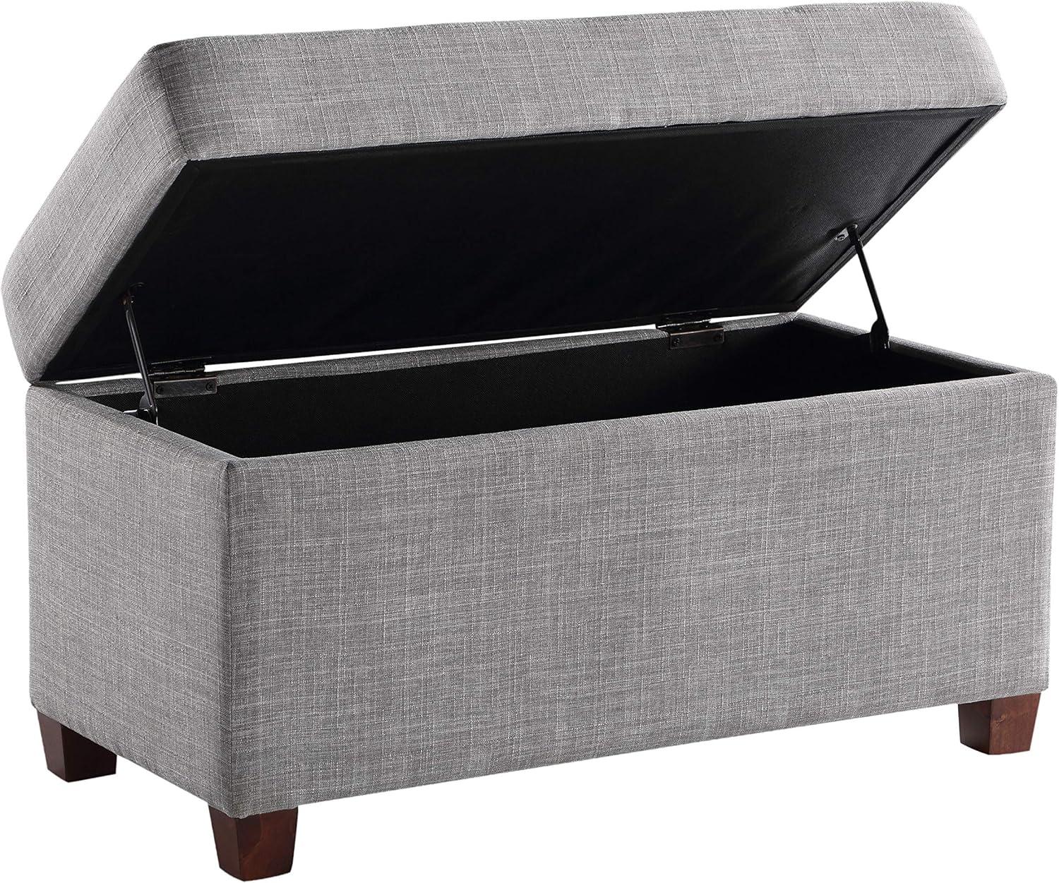 OSP Home Furnishings Storage Ottoman in Dove Gray Fabric