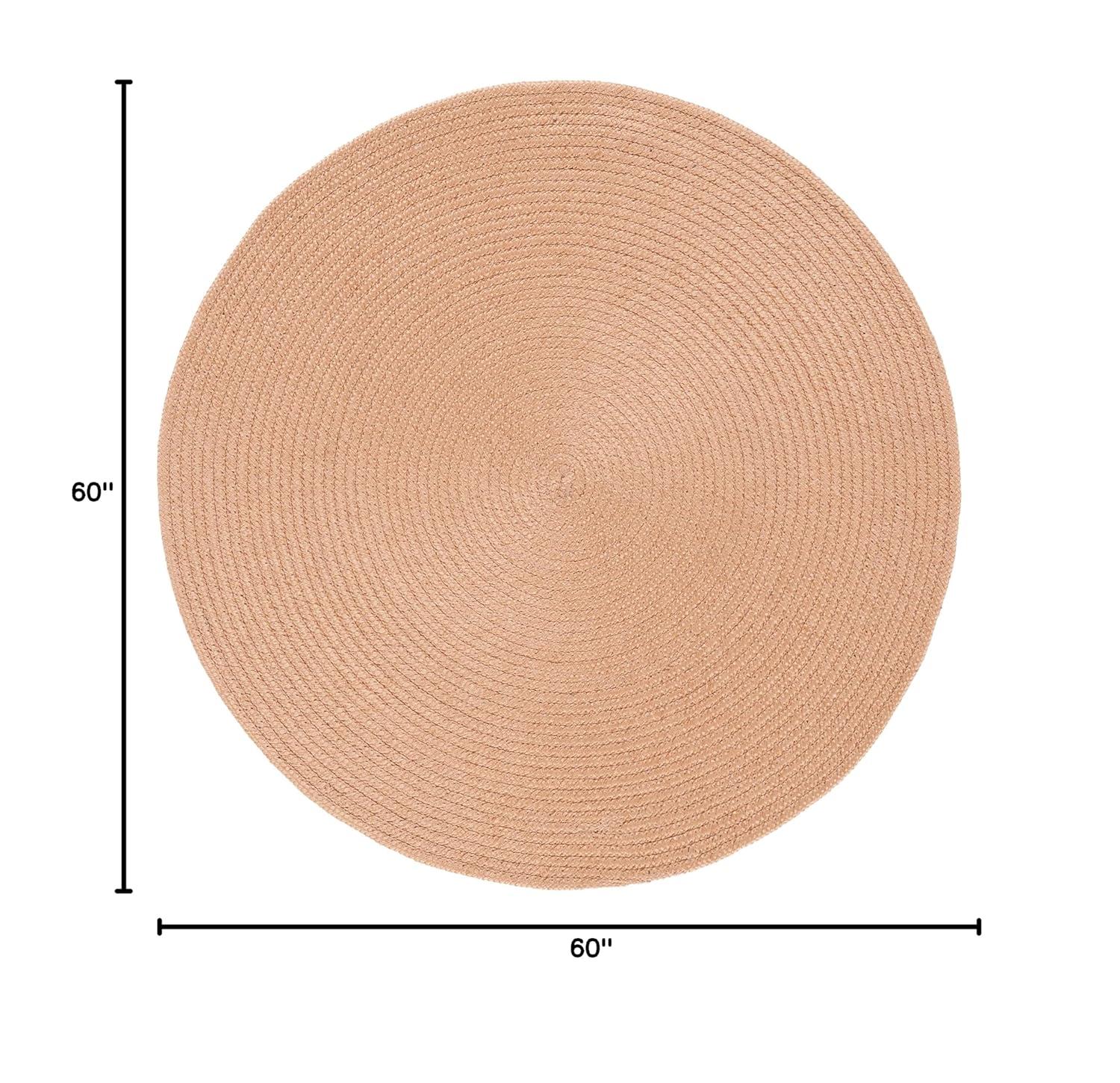 Braided BRD402 Hand Woven Area Rug - Tan - 5' round - Safavieh.