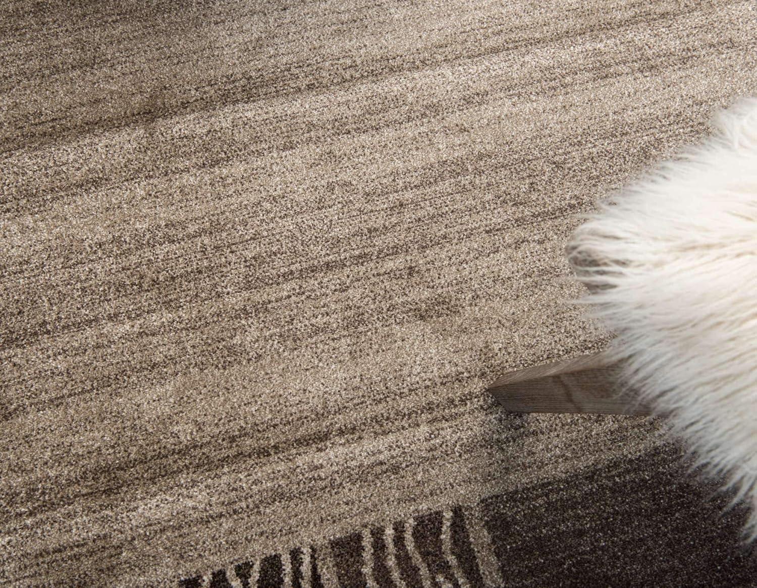 Unique Loom Del Mar Collection Area Rug - Sarah (9' x 12' Rectangle Dark Beige/Brown)