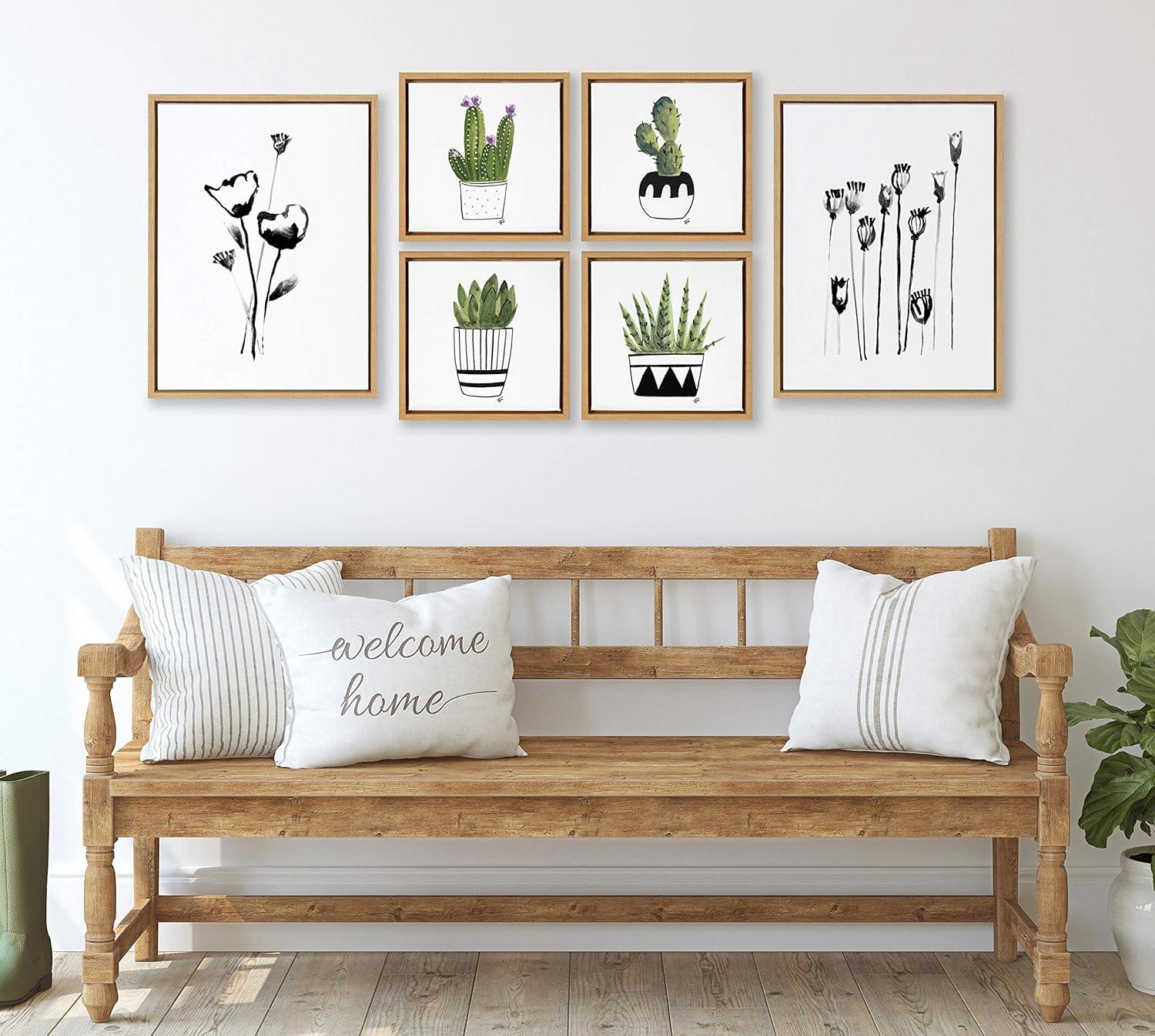 Kate & Laurel All Things Decor 18"x24" (Set of 2) Sylvie Wildflowers and Seed Pods by Teju Reval Framed Wall Canvas Set Natural