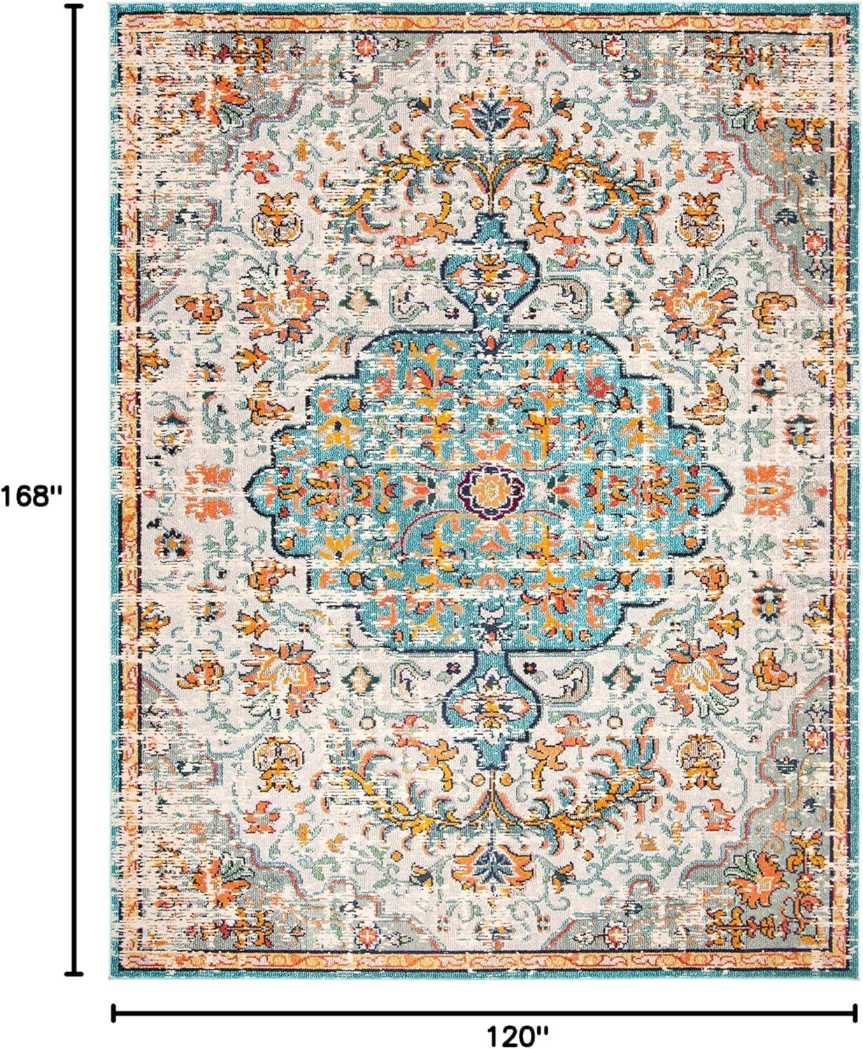 SAFAVIEH Madison Joandra Southwestern Area Rug, Grey/Light Blue, 10' x 14'