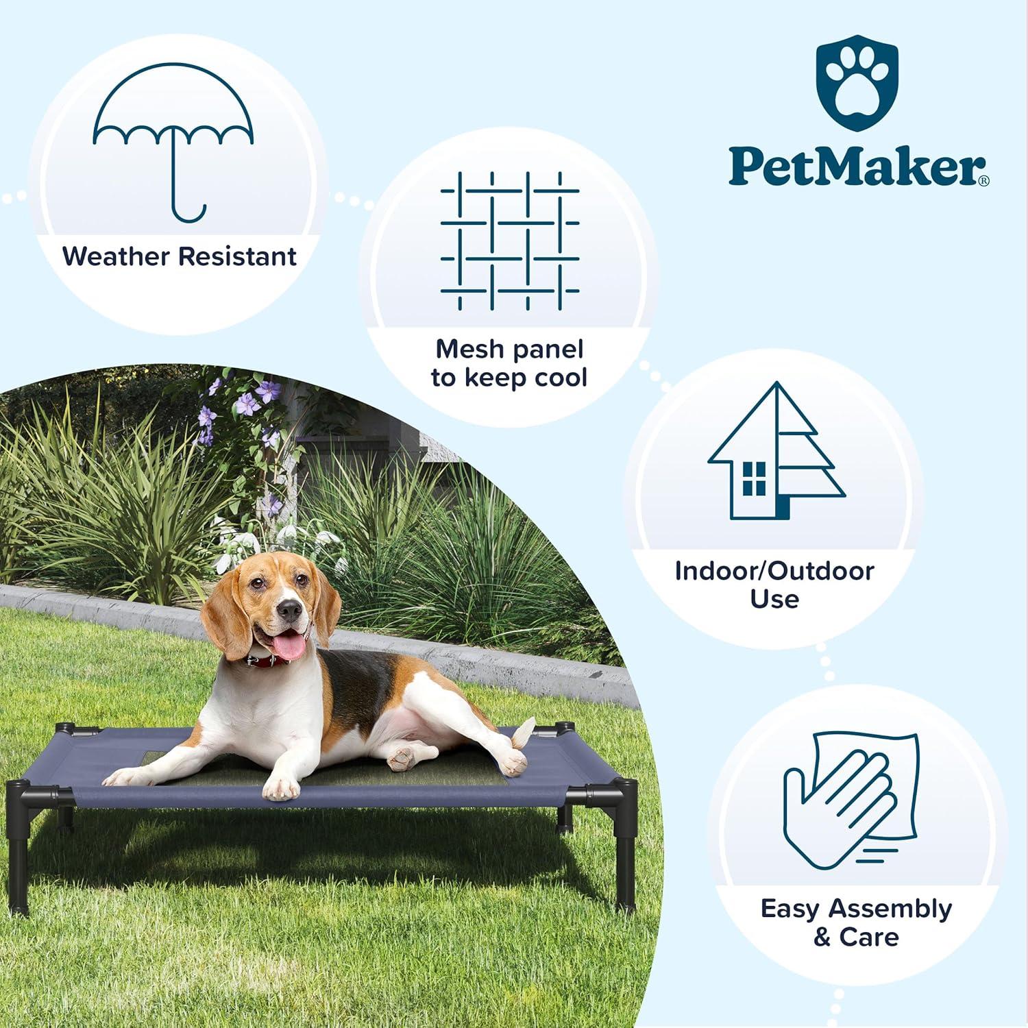 Pet Adobe Portable Raised Cot Style Pet Bed - Navy Blue