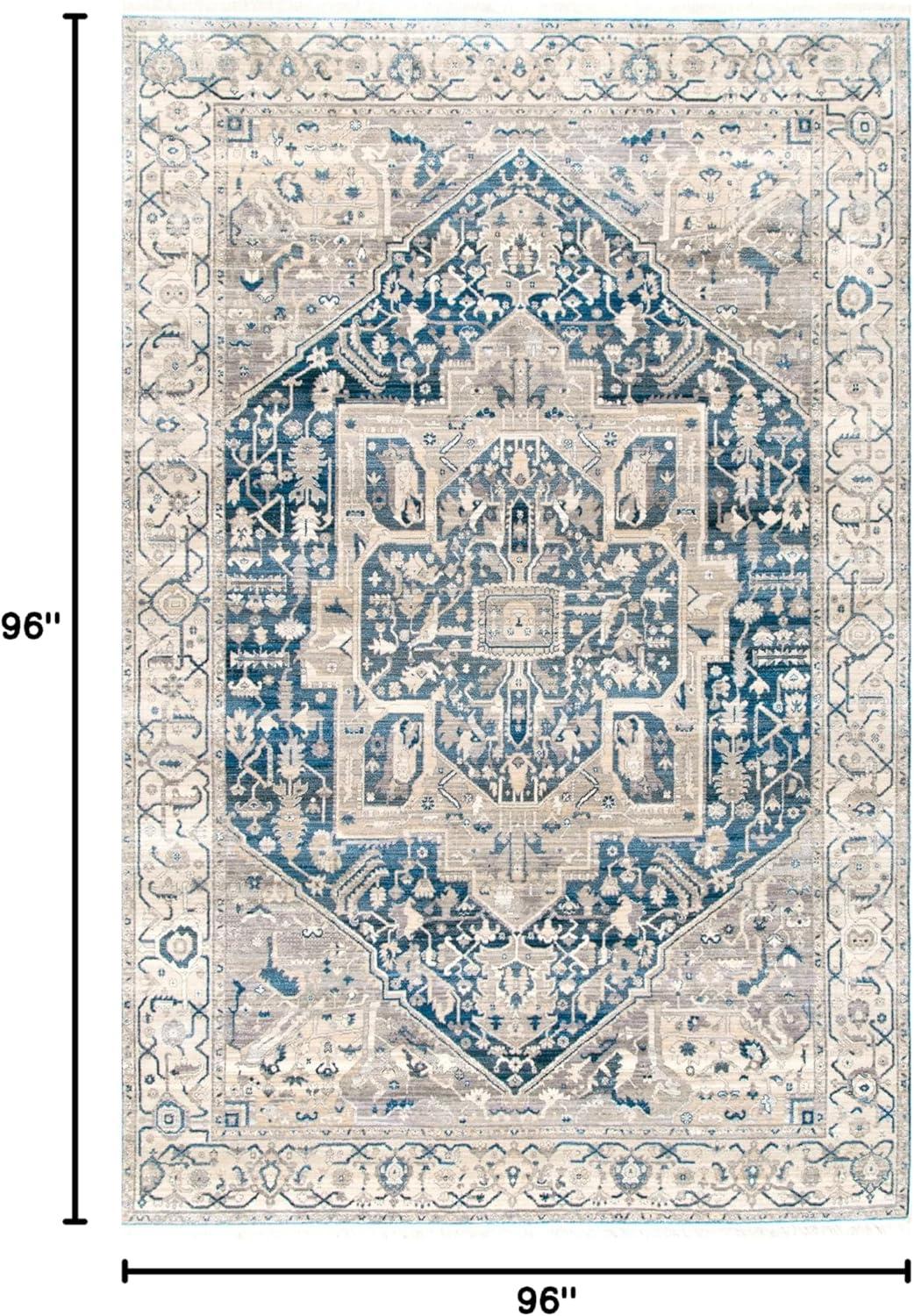 Nuloom Harriet Oriental/Persian 8 Square Indoor Area Rug for Living Room Bedroom Dining Room Kitchen, Grey/Multicolor