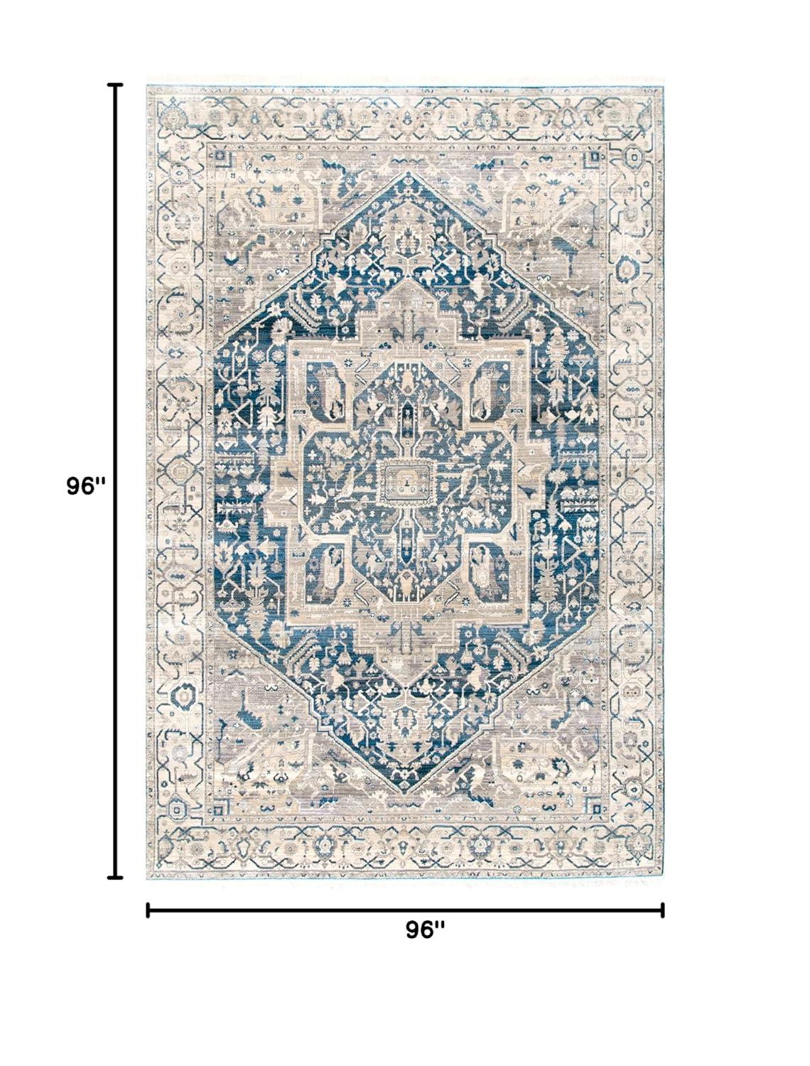 Nuloom Harriet Oriental/Persian 8 Square Indoor Area Rug for Living Room Bedroom Dining Room Kitchen, Grey/Multicolor