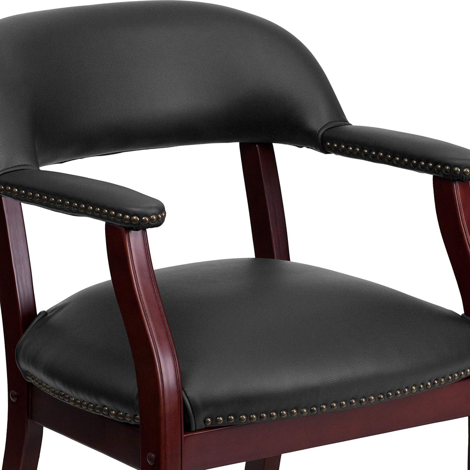 Flash Furniture Diamond Black Vinyl Luxurious Conference Chair with Accent Nail Trim