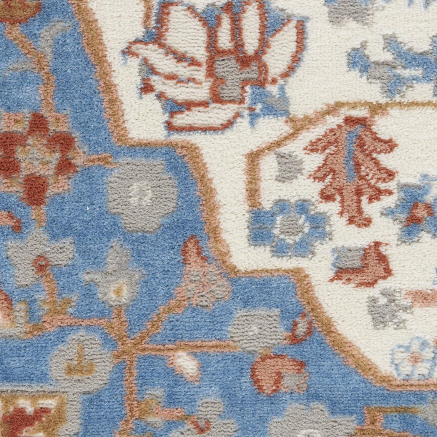 Nourison Elation Floral Medallion Indoor Rug Ivory Blue 7'10" x 9'10"