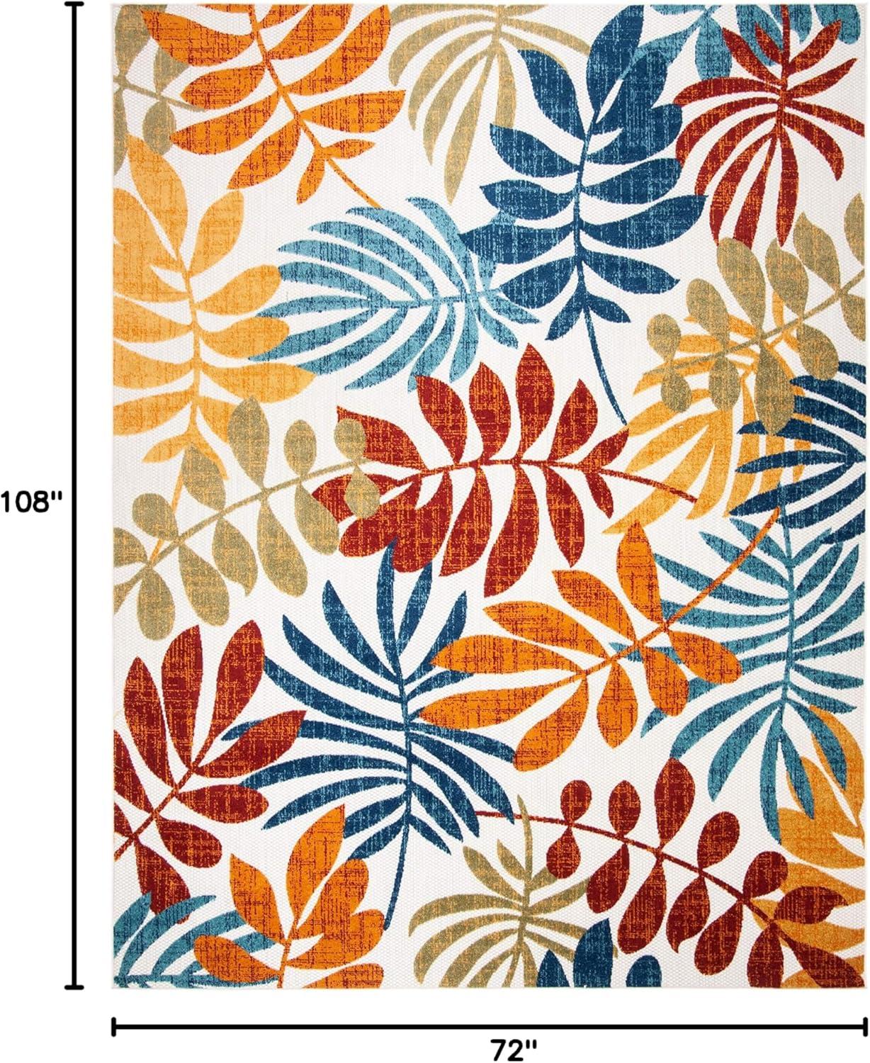 Cabana CBN814 Power Loomed Indoor and Outdoor Area Rug - Creme/Red - 6'x9' - Safavieh.