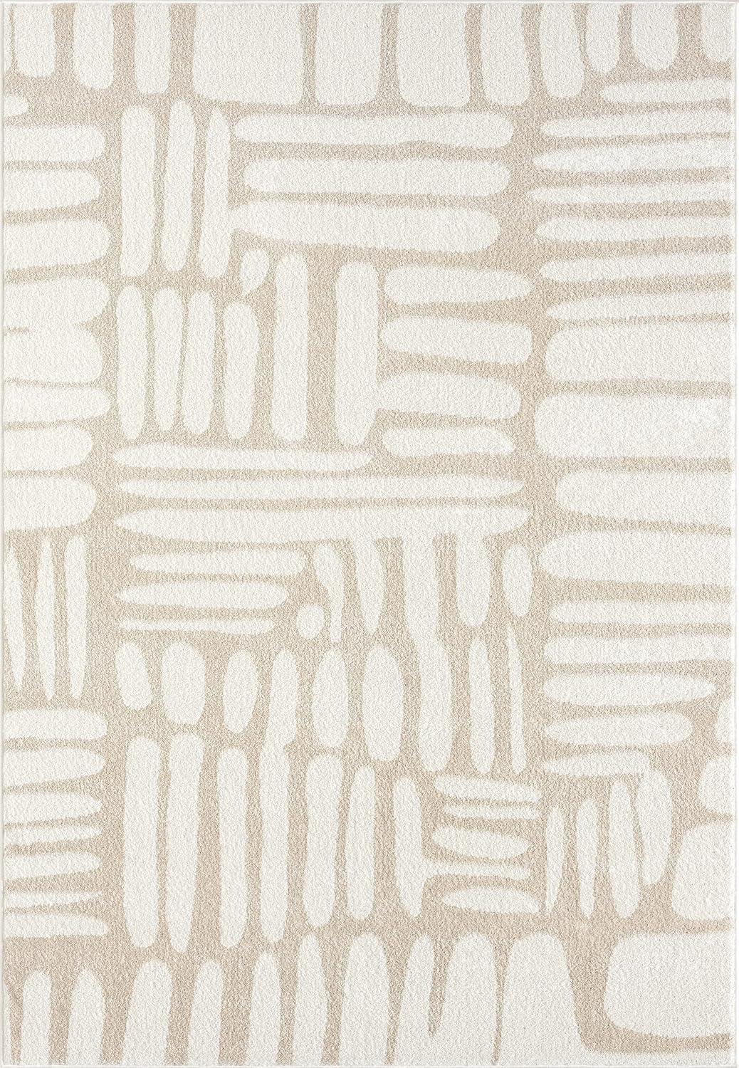 Abani Rugs Nuevo Beige Arch Pattern Knot Area Rug 4' x 6' - Cream