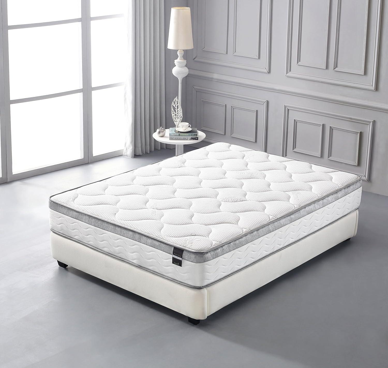 Queen Size Eurotop Innerspring Mattress with Memory Foam