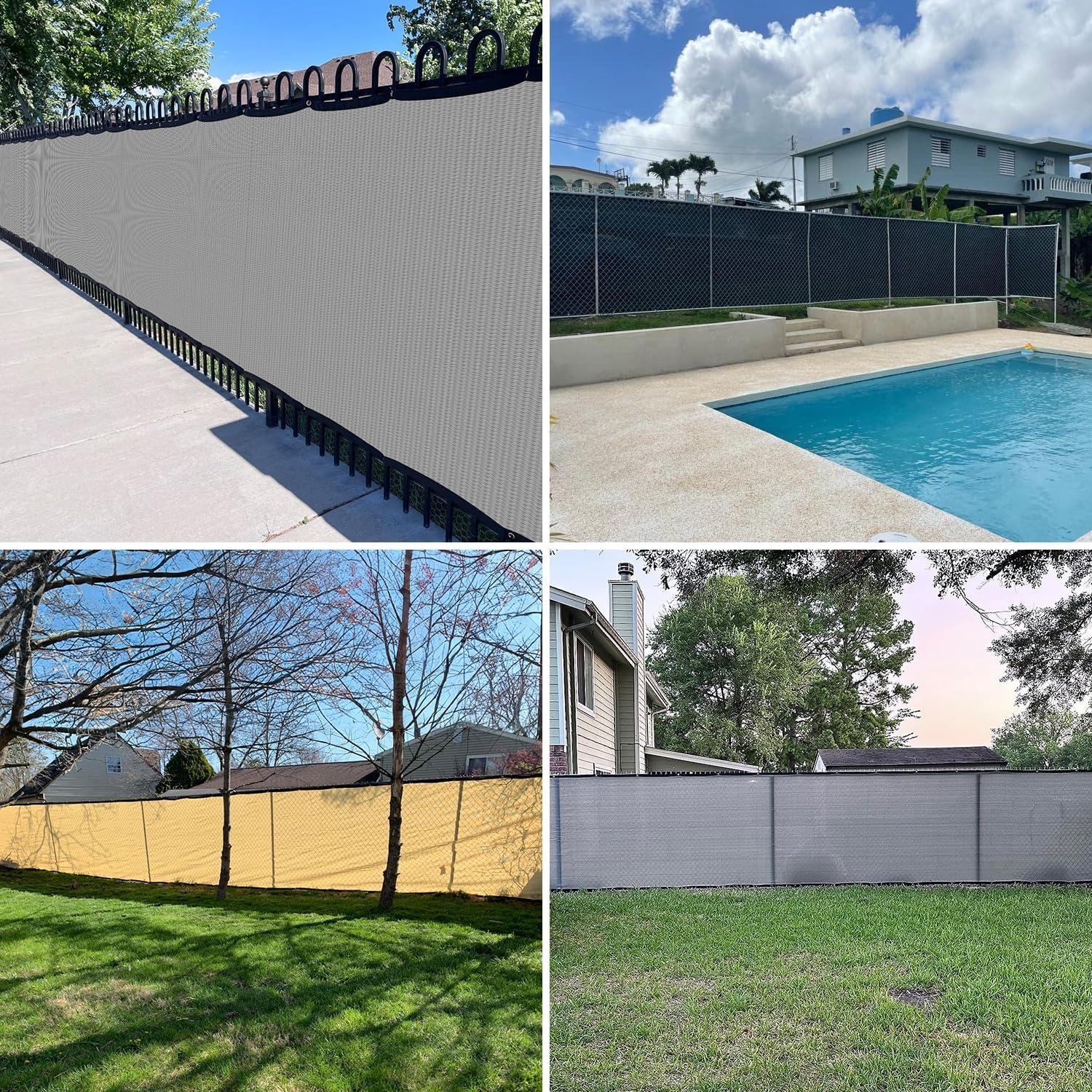 ShadeMart 6' x 12' Black Fence Privacy Screen Windscreen Cover Shade Fabric Cloth, 90% Visibility Blockage, with Grommets, Heavy Duty Commercial Grade, Zip Ties Included - (We Make Custom Size)