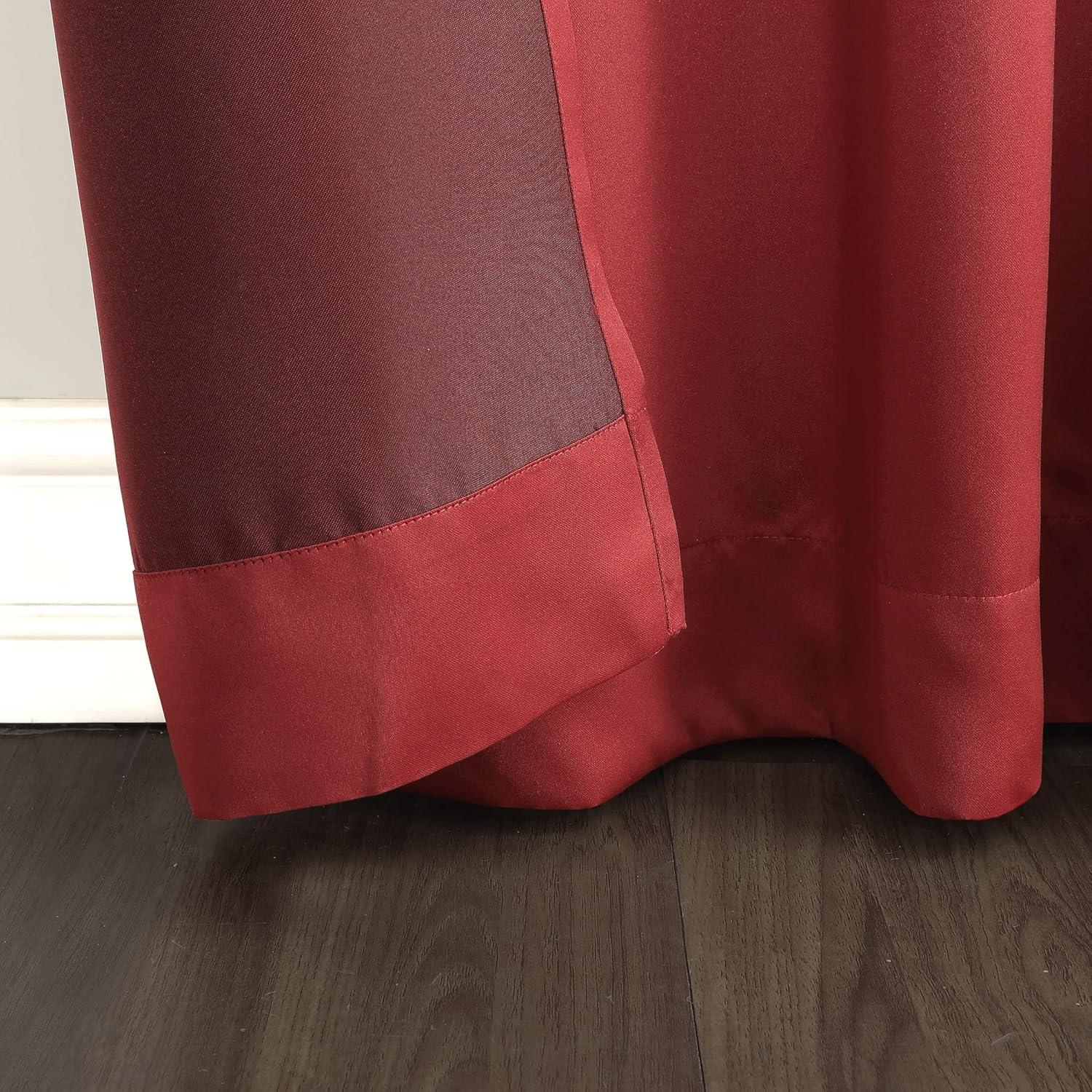 Sun Zero Talita 1 Piece Solid Print Room Darkening Curtain Panel, 40" X 63", 40"X63", Brick Red