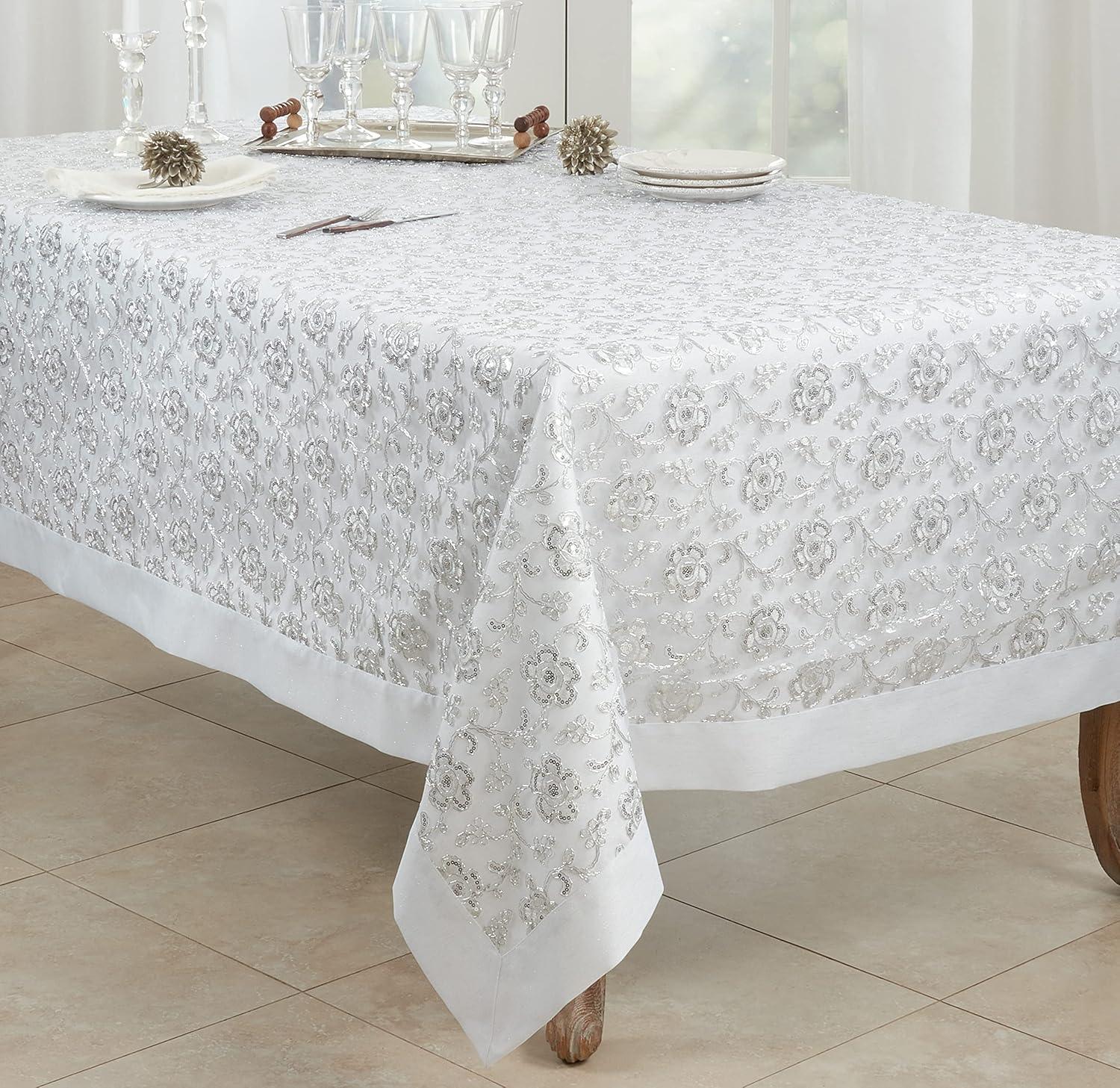 Éloise Rectangle Floral Polyester Tablecloth