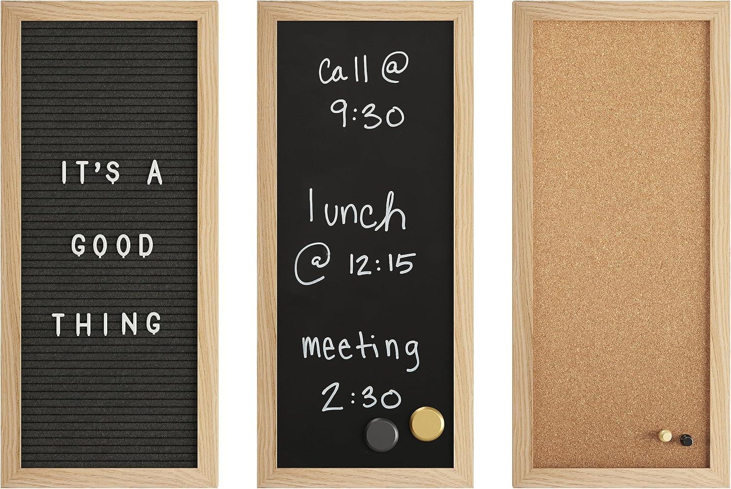 Thomas Martha Stewart Cork Board, Chalk Board, Letter Board Set with Included Push Pins, Magnets, Liquid Chalk