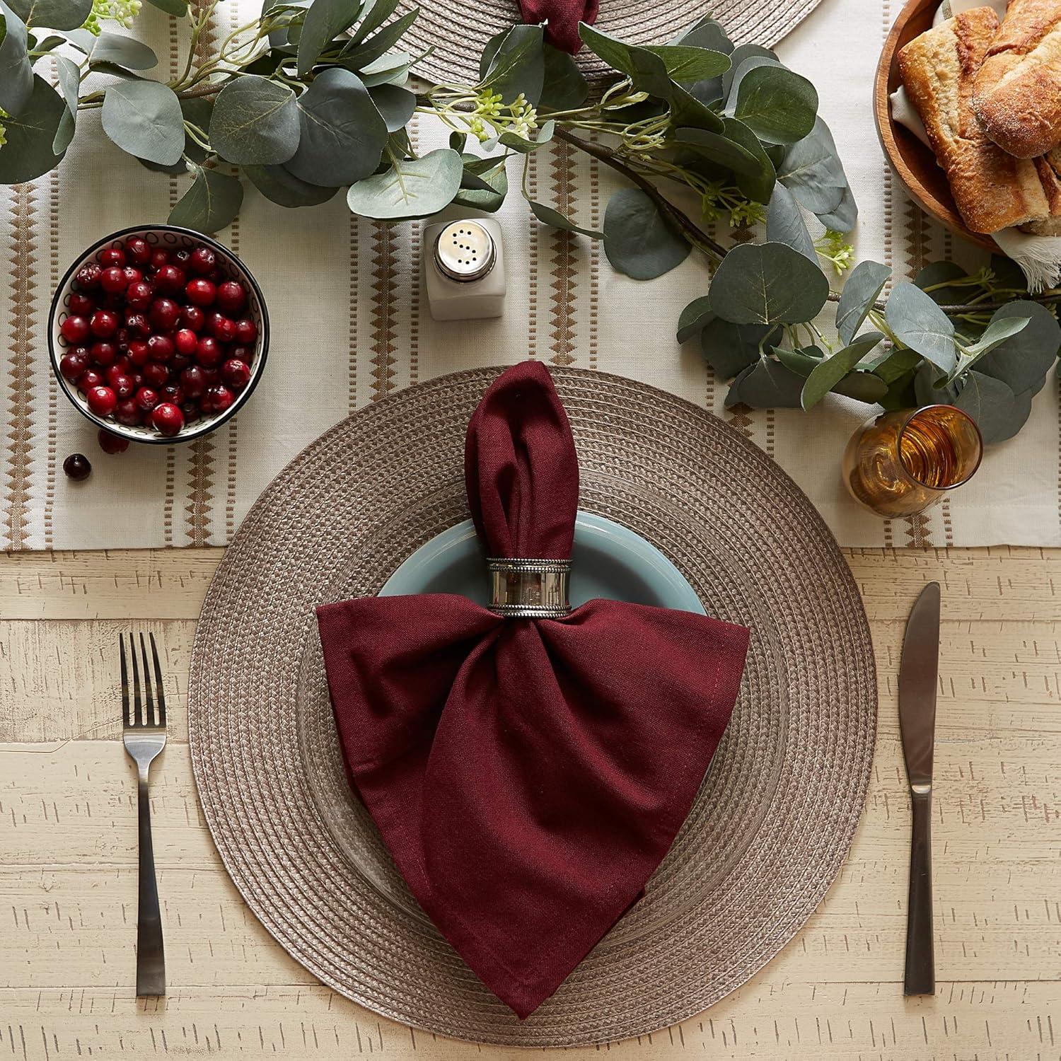 DII Stone Round PP Woven Placemat Set of 6
