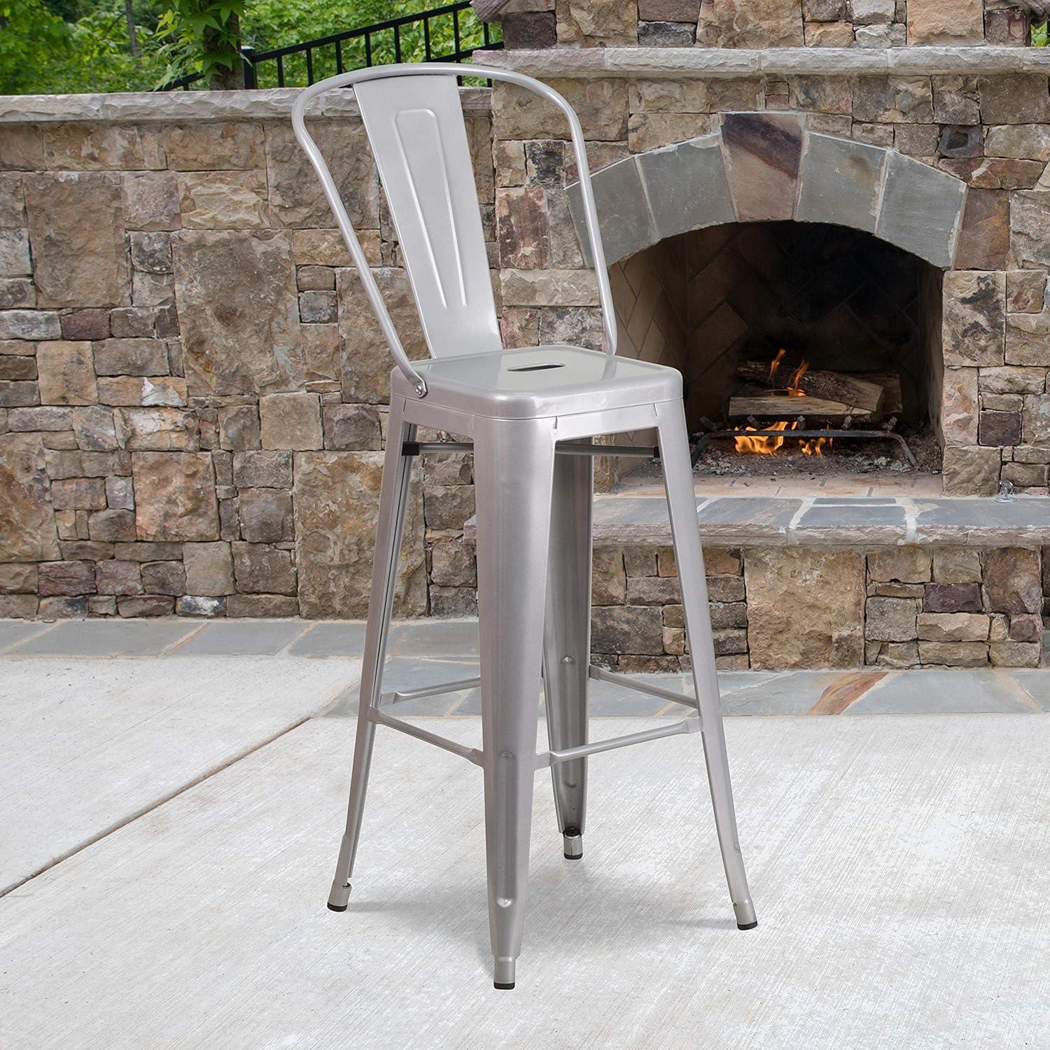 Flash Furniture Metal Outdoor Stool