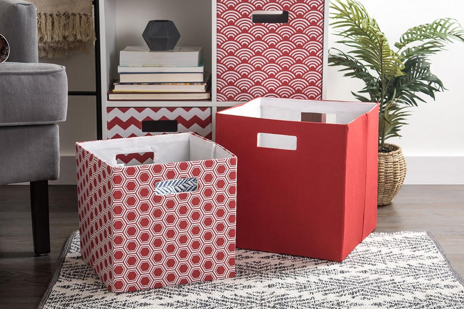 Rust Red Collapsible Polyester Storage Cube, 11x11x11