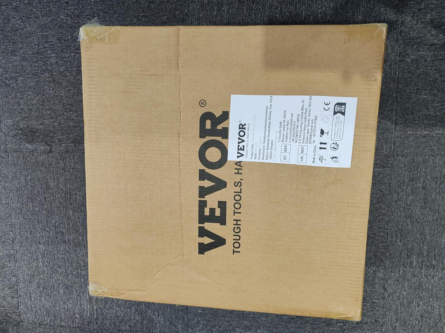 VEVOR BBQ Access Door, 24W x 17H Inch Single Outdoor Kitchen Door, Stainless Steel Flush Mount Door, Wall Vertical Door with Handle, for BBQ Island, Grilling Station, Outside Cabinet