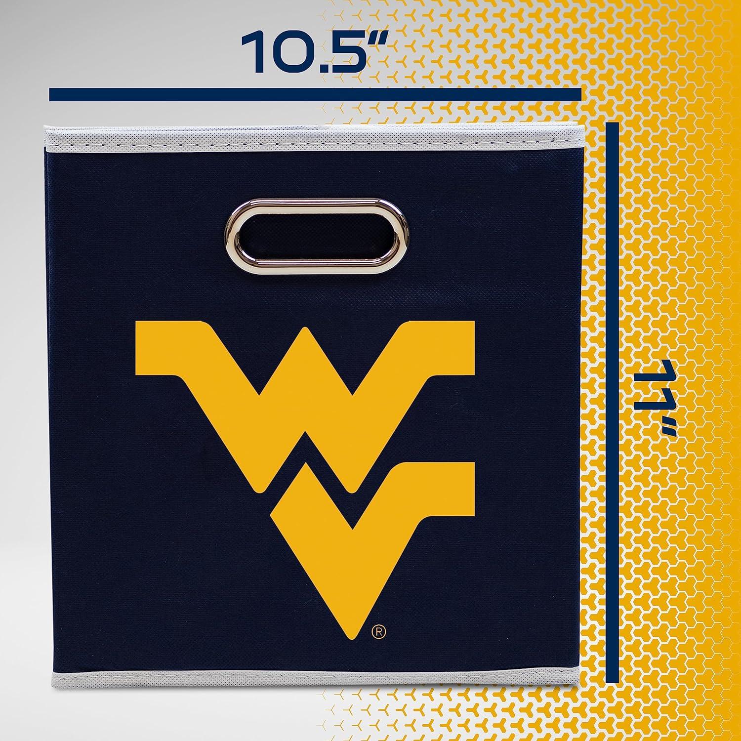 West Virginia University Navy Blue Cotton Fabric Storage Cube