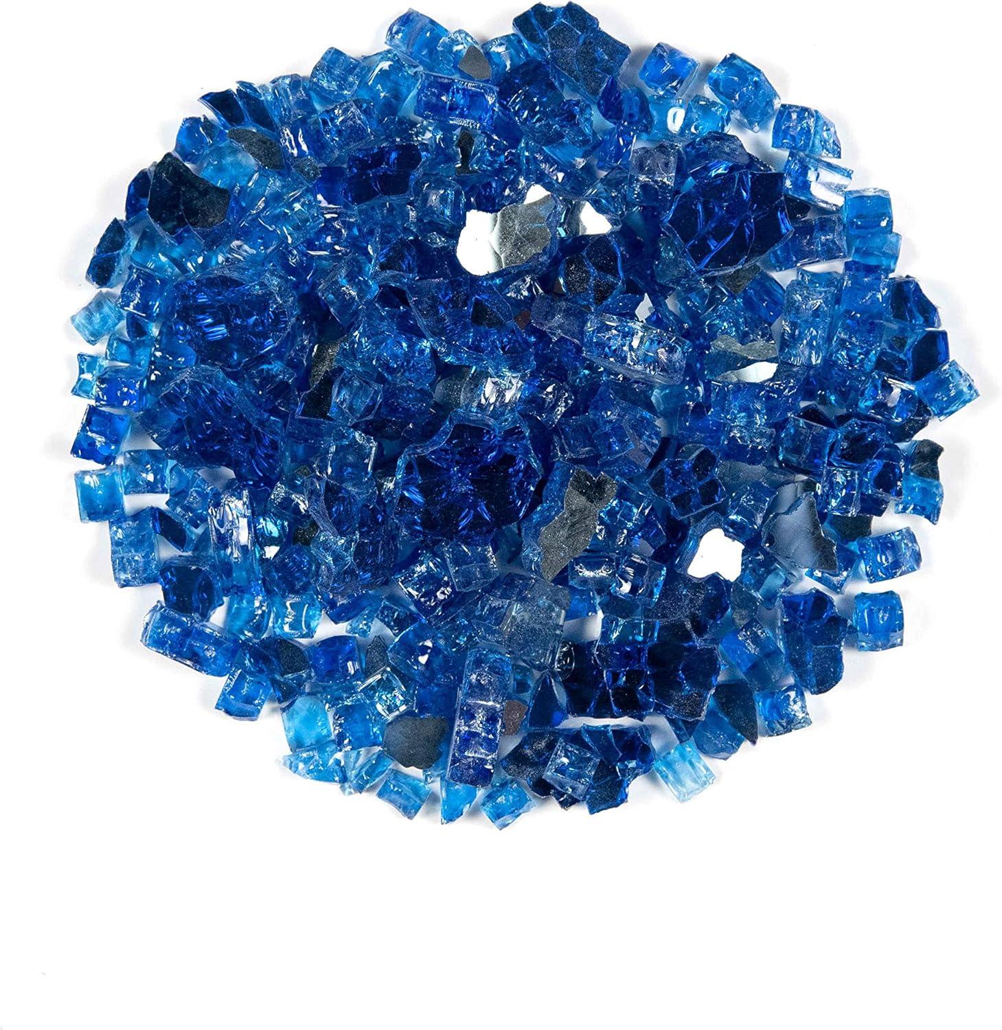 Global Outdoors 10-Pound Reflective Sapphire 1/2" Fire Glass