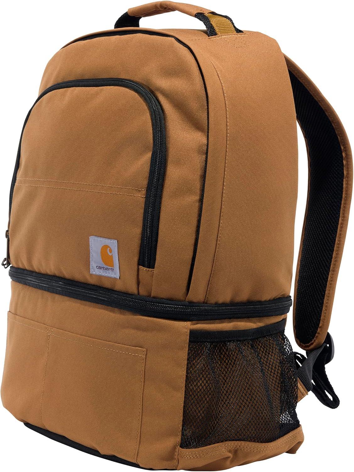 Durable Brown Polyester Insulated Cooler Backpack with Multiple Compartments