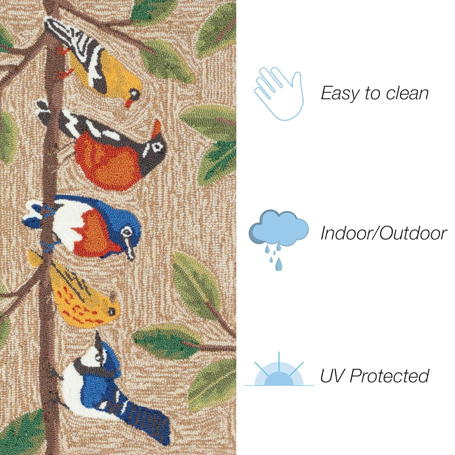 Liora Manne Frontporch Birds Indoor/Outdoor Rug Neutral 2'6" x 4'