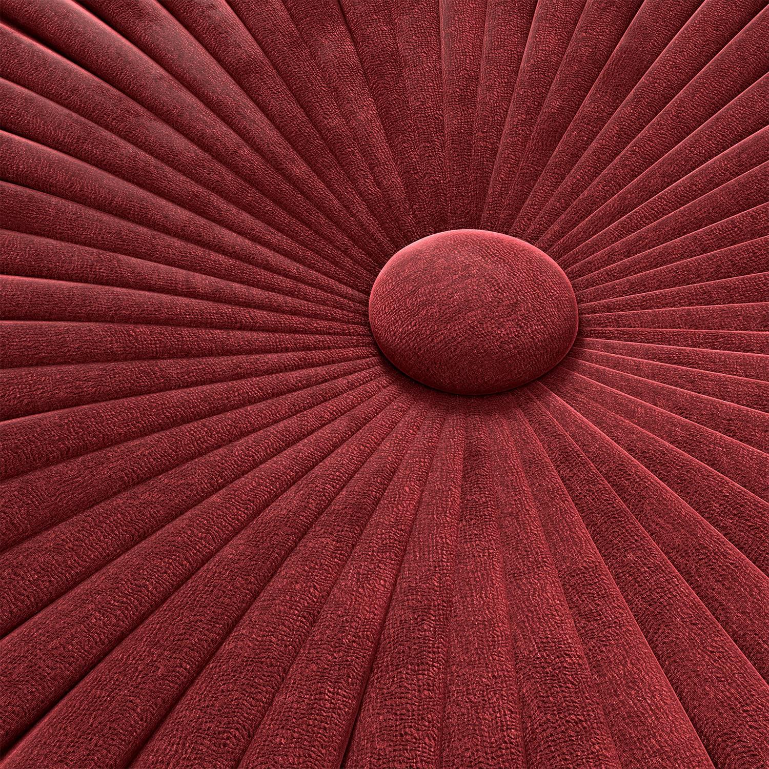 Simpli Home Grafton 20"W Velvet Round Button-Tufted Pouf
