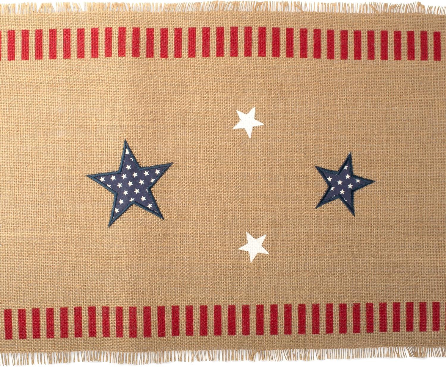 14 x 74 in. 4th of July Jute Table Runner