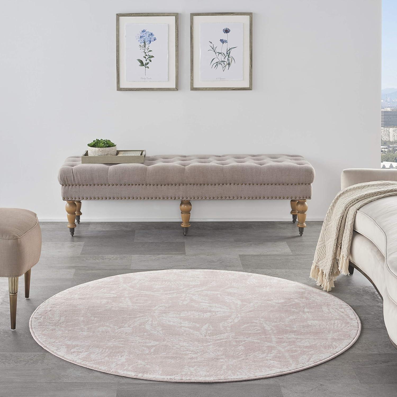 Nourison Whimsicle WHS05 Indoor only Area Rug - Pink 5' x round