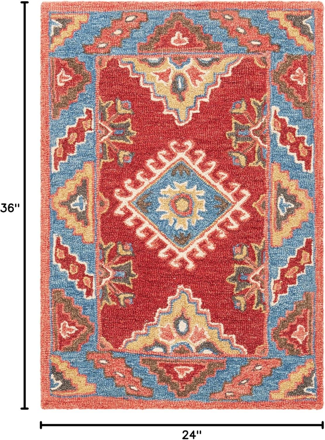 Aspen APN803 Hand Tufted Accent Rug - Red/Blue - 2' X 3' - Safavieh.