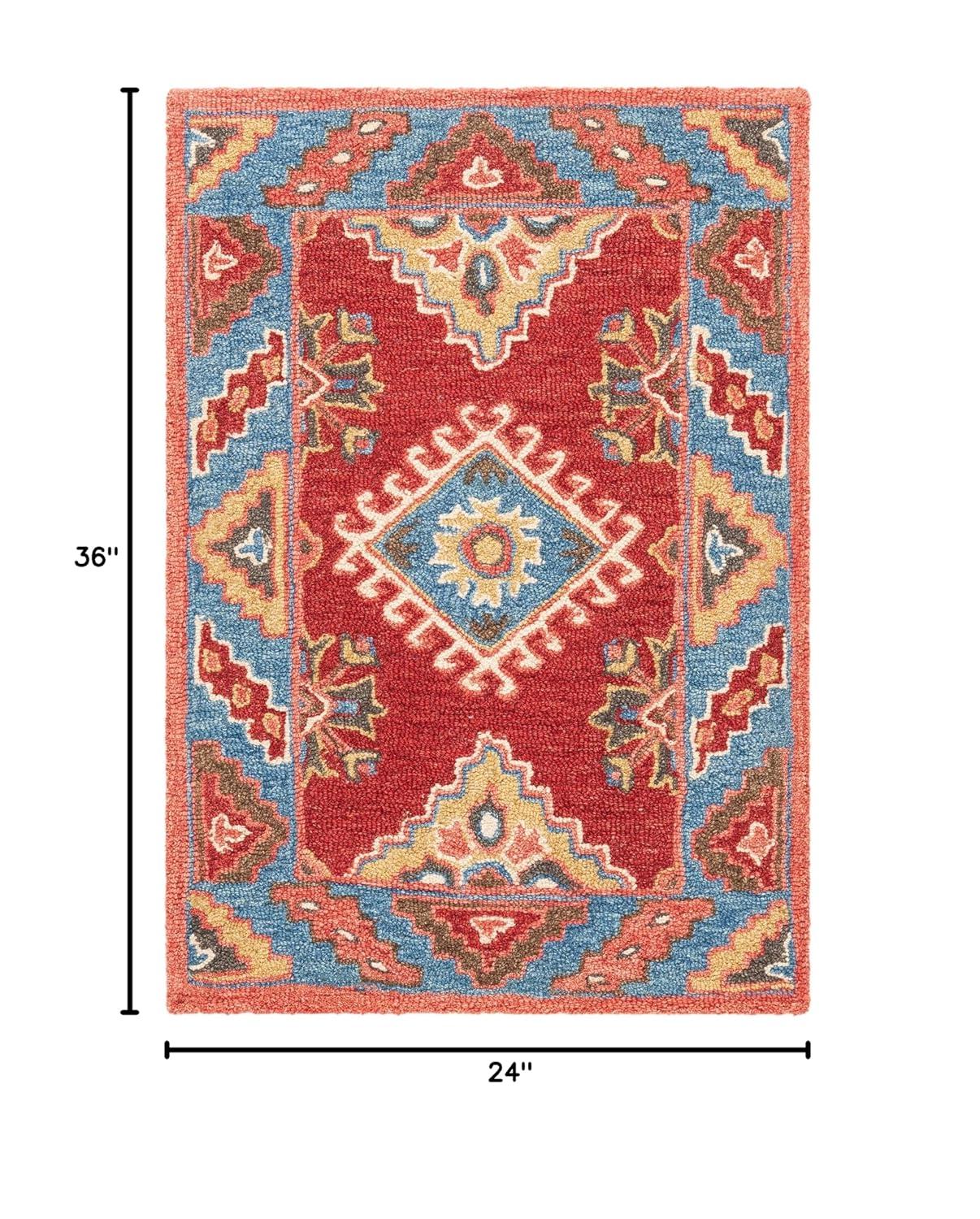 Aspen APN803 Hand Tufted Accent Rug - Red/Blue - 2' X 3' - Safavieh.