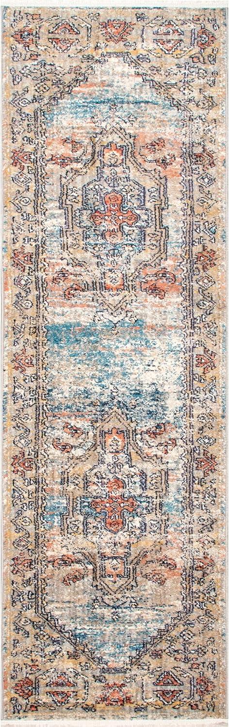 nuLOOM Marley Traditional Medallion Fringe Area Rug