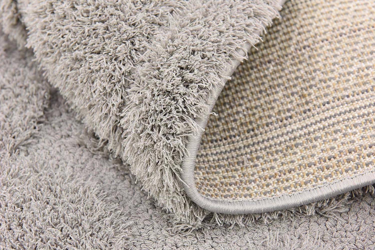 Elegant Trellis 5' x 8' Gray Shag Area Rug with Easy Care