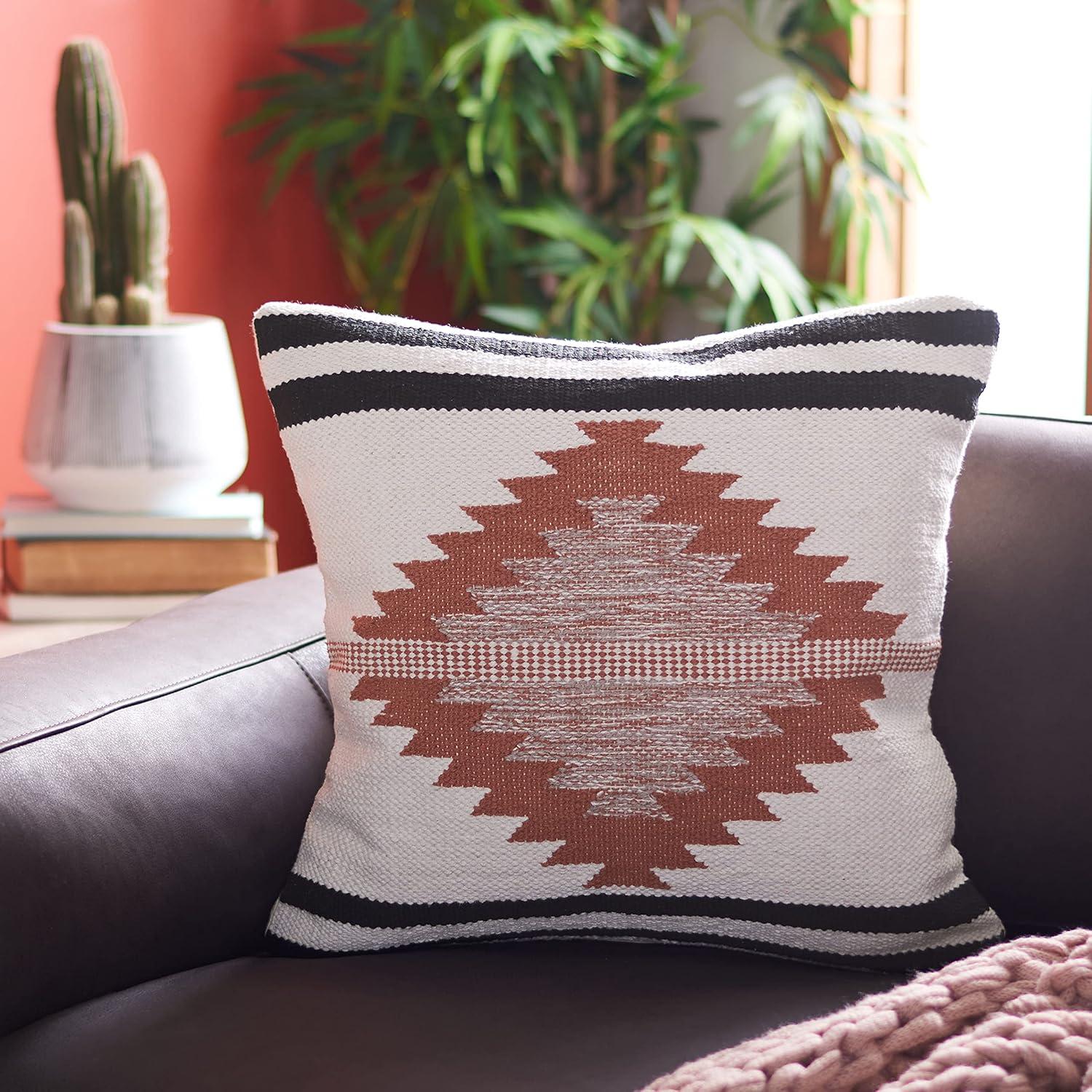 Rustic Multicolor Cotton Southwestern Accent Pillow 20"