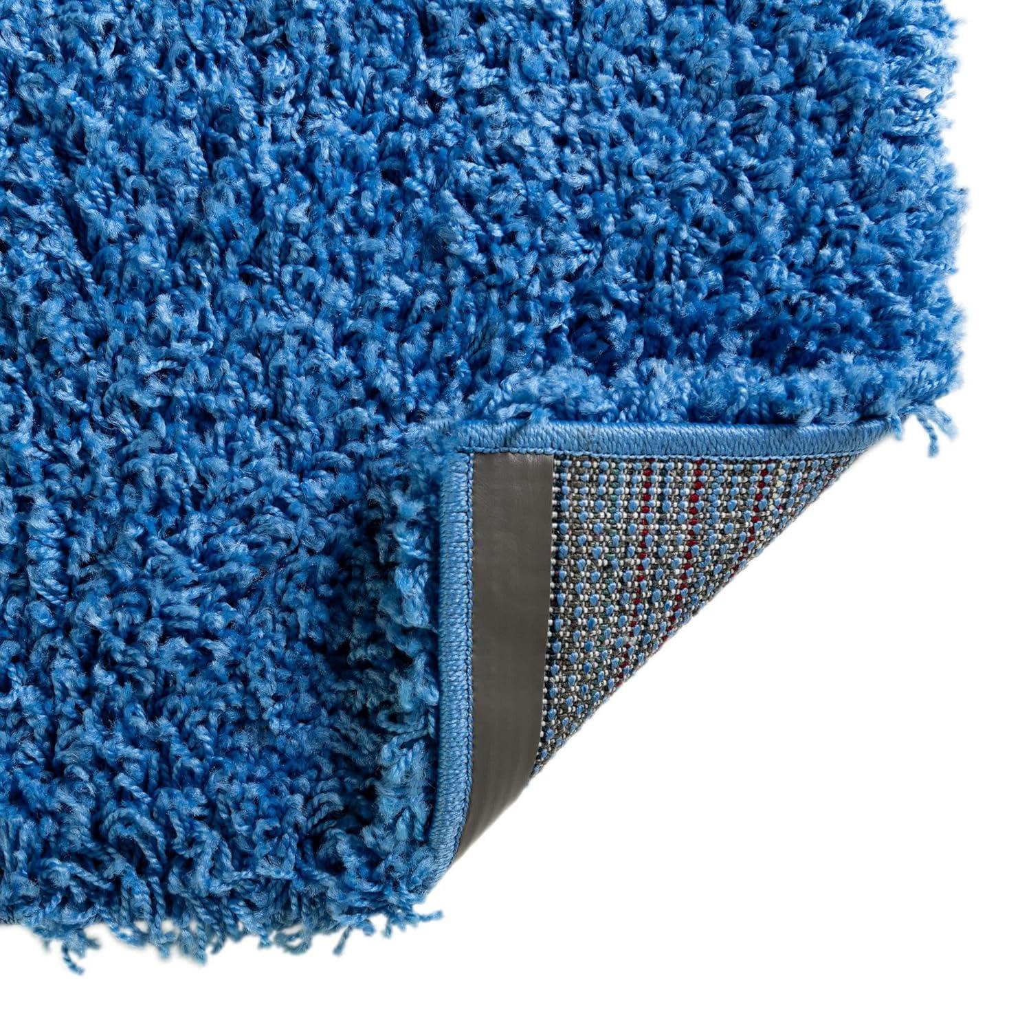 Unique Loom 8' 0 x 11' 0 Rectangle Solid Shag Periwinkle Blue Area Rug