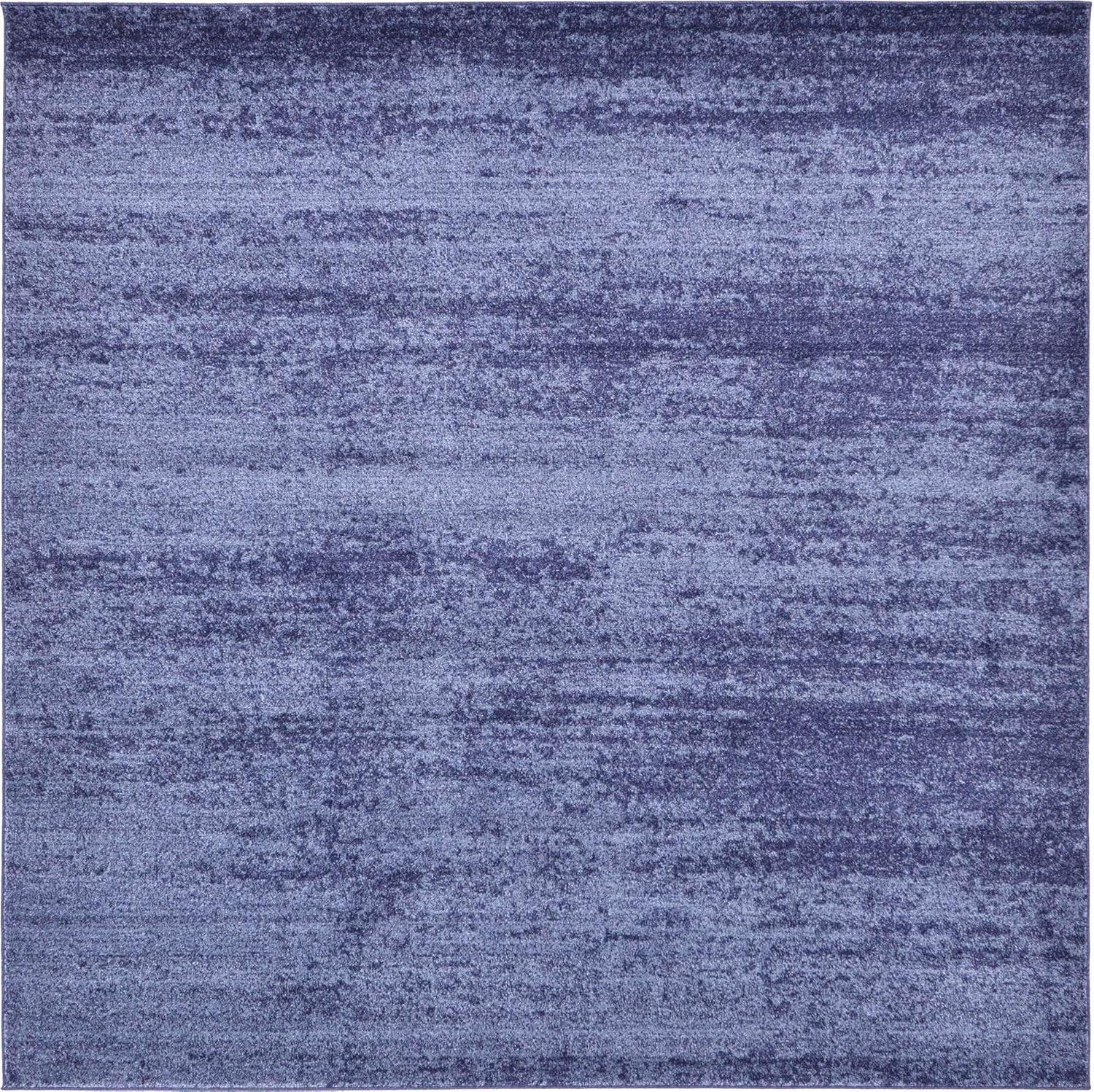 Unique Loom Del Mar Collection Area Rug - Lucille (7' 10" Square, Navy Blue/ Ivory)