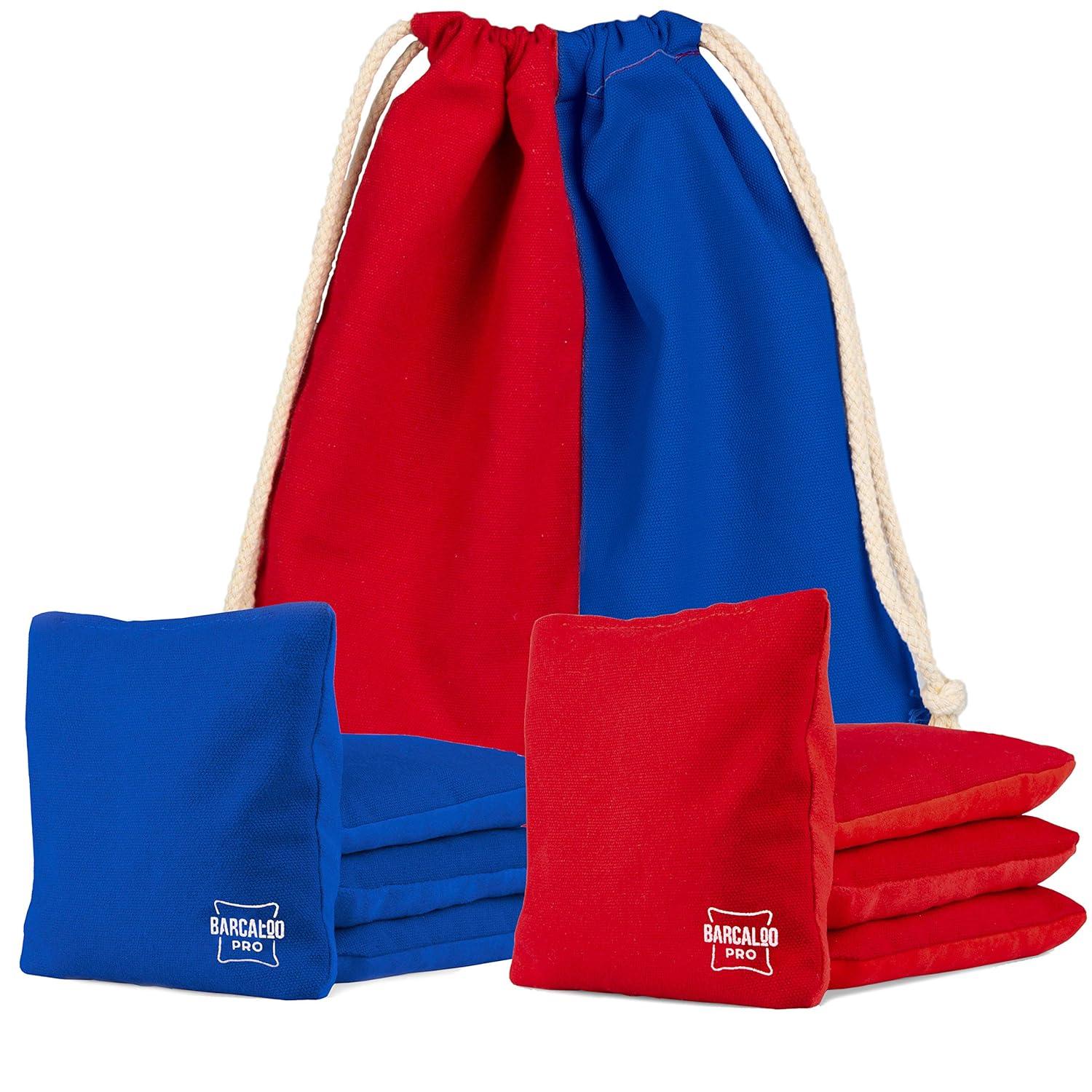 Barcaloo Professional Cornhole Bags Set of 8 Regulation All Weather Double Sided - Sticky/Slick Side Bean Bags for Pro Corn Hole Game