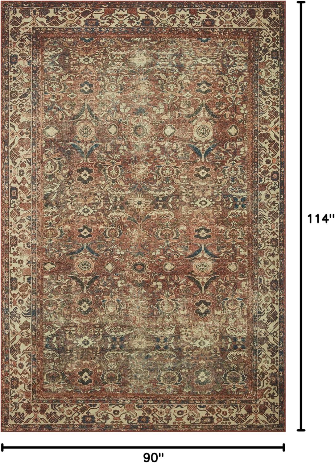 Banks II Rug by Magnolia Home by Joanna Gaines x Loloi - Brick and Ivory / 7'6" x 9'6"