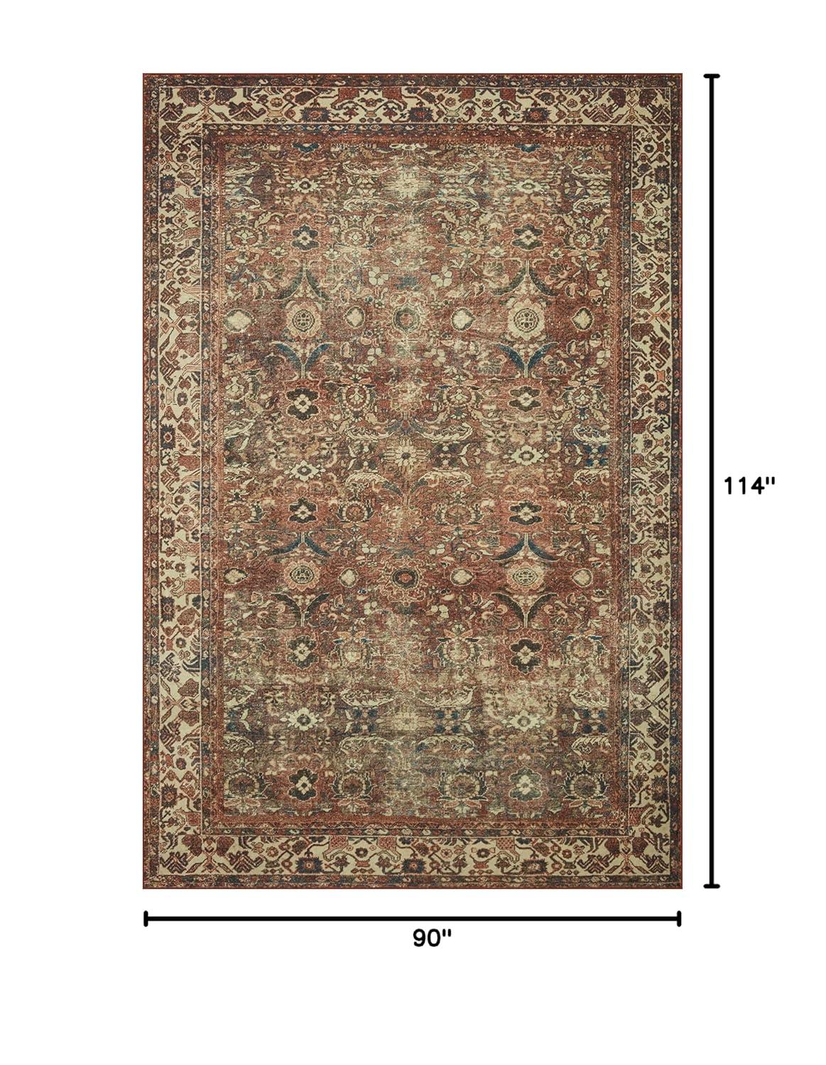 Banks II Rug by Magnolia Home by Joanna Gaines x Loloi - Brick and Ivory / 7'6" x 9'6"
