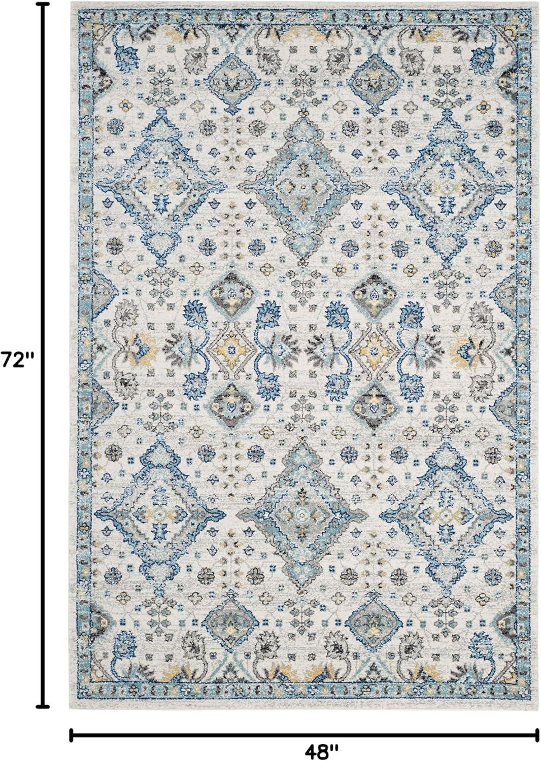 Evoke EVK224 Power Loomed Area Rug - Ivory/Light Blue - 4'x6' - Safavieh.