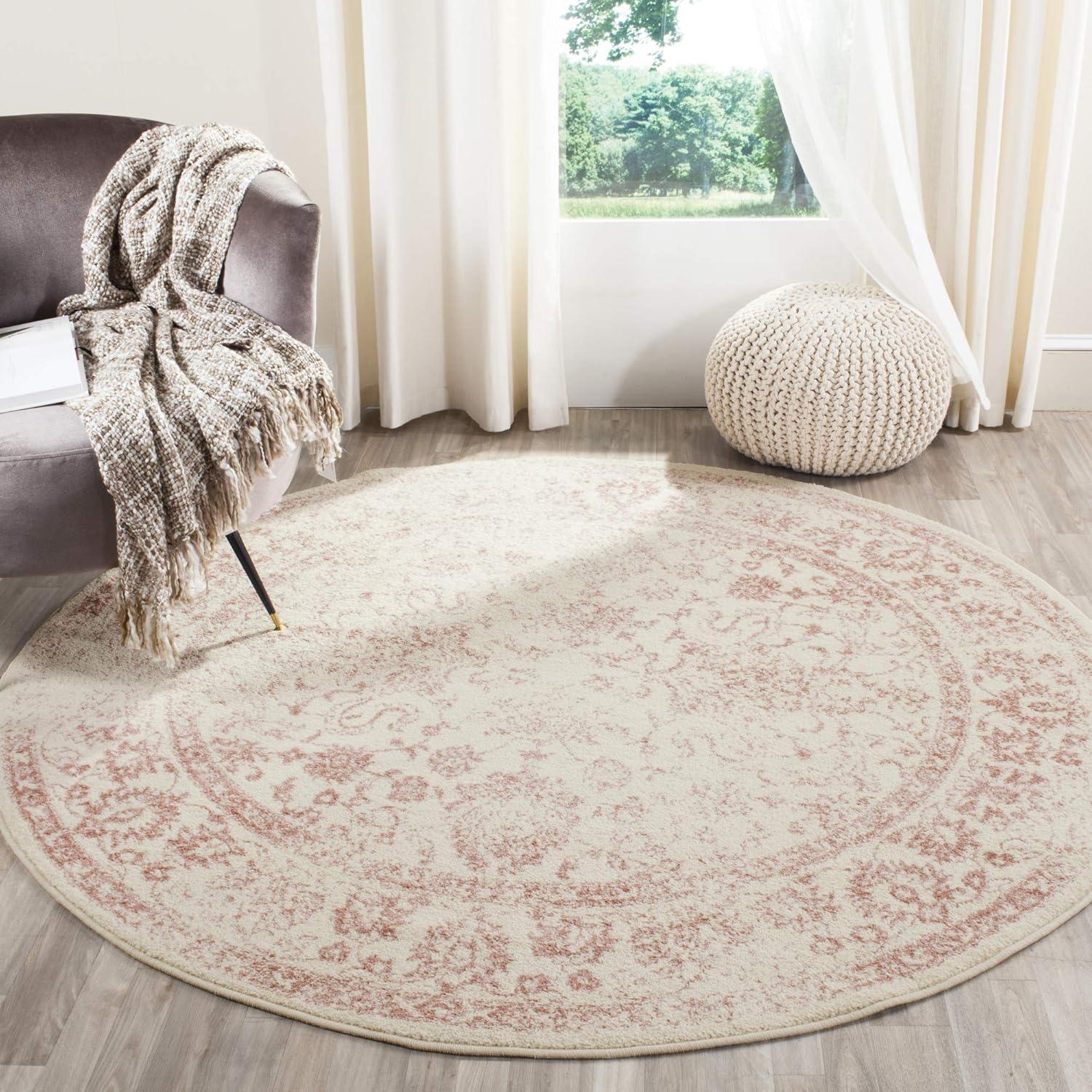 SAFAVIEH Adirondack Wyatt Traditional Area Rug, Grey/Blue, 6' x 6' Round